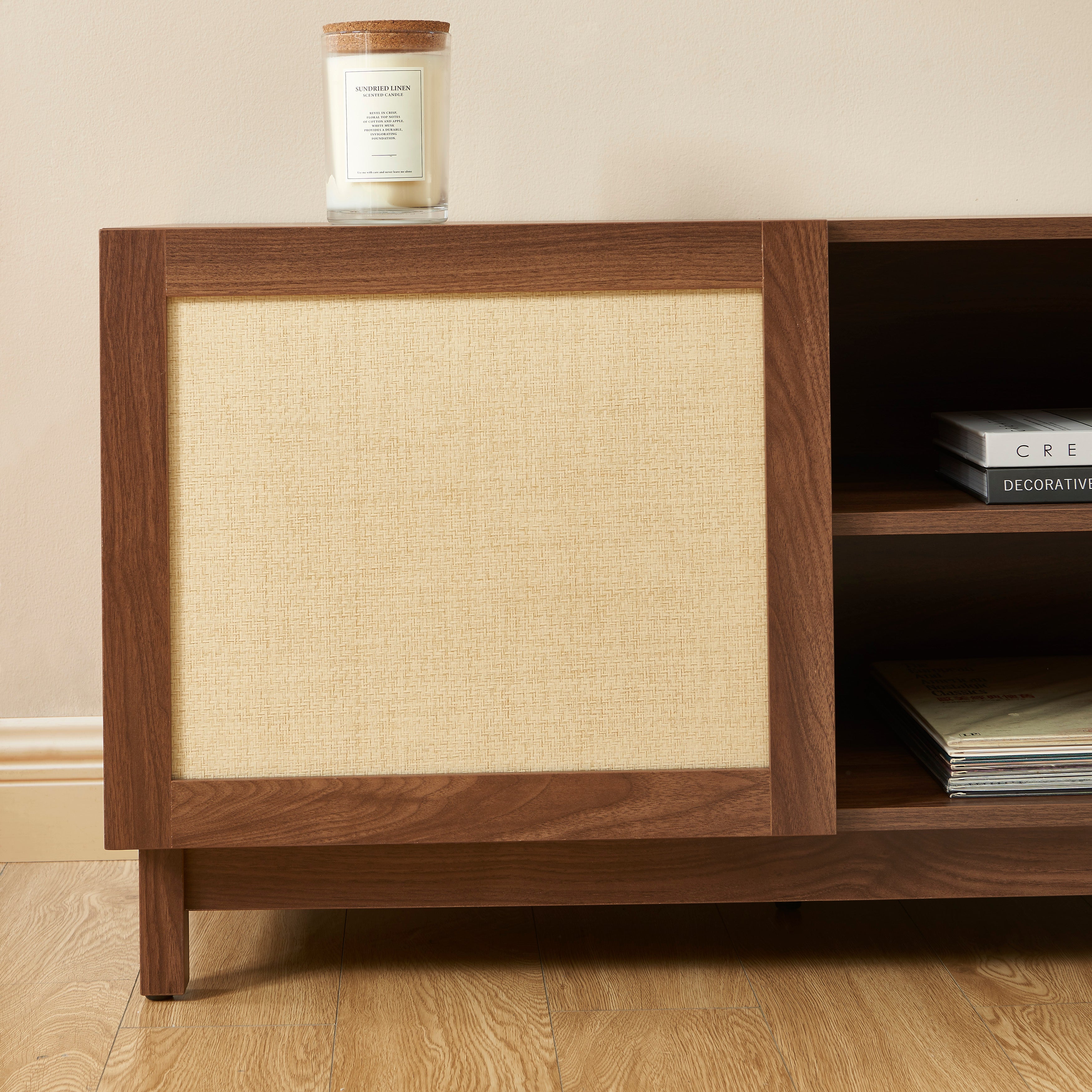 HARIA TV Stand with Open Shelving