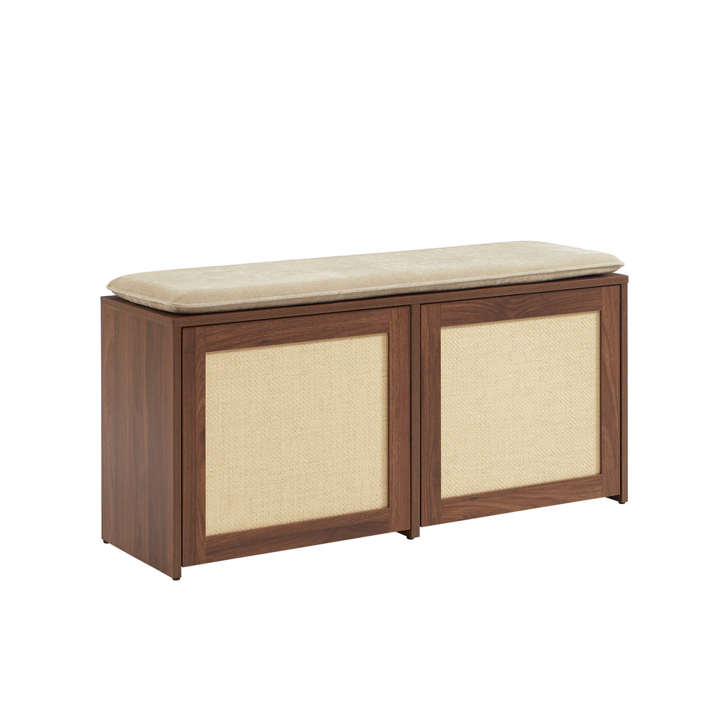 HARIA Shoe Bench - Dark wood