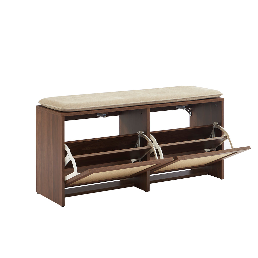 HARIA Shoe Bench - Dark wood