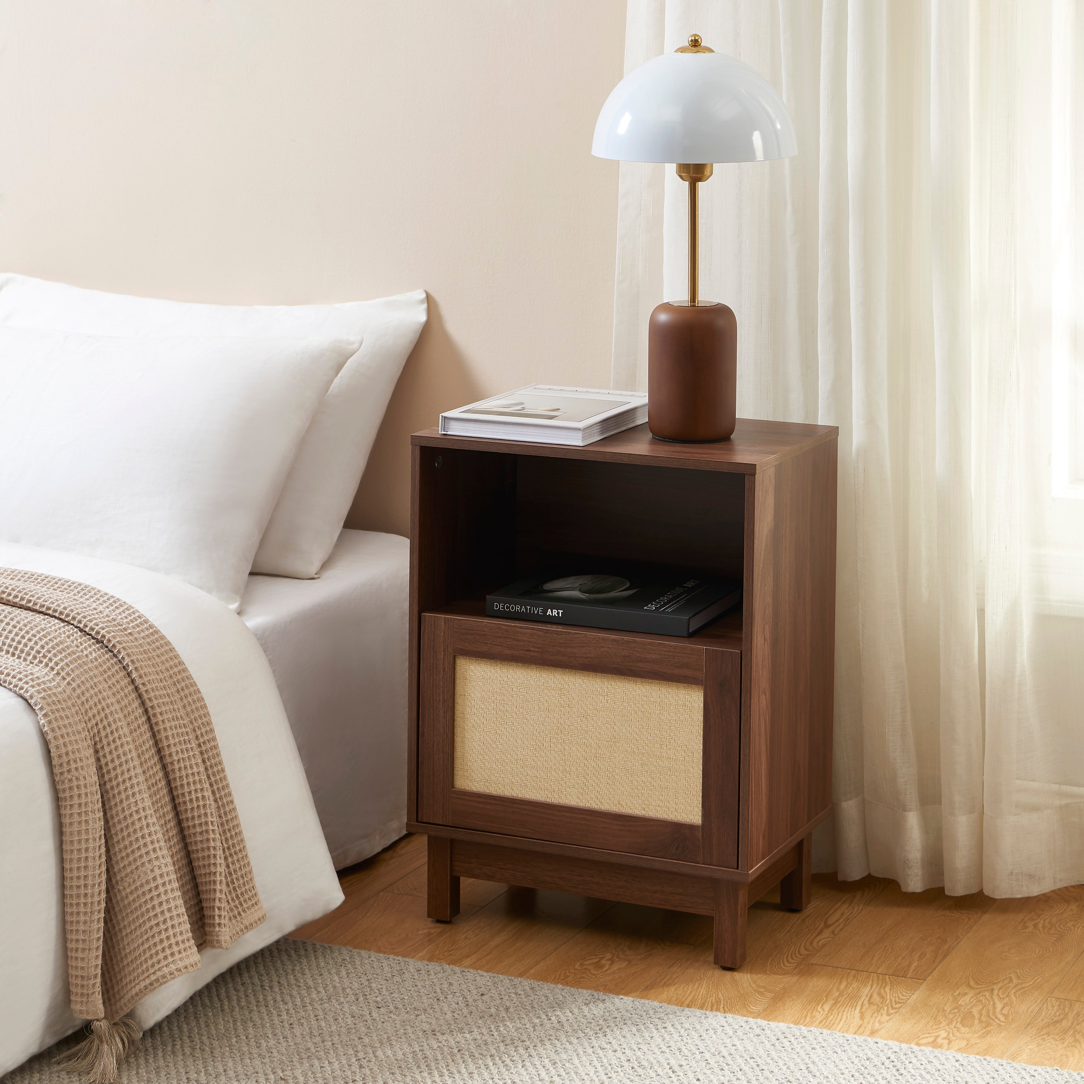 Set of 2 HARIA nightstands - Dark wood
