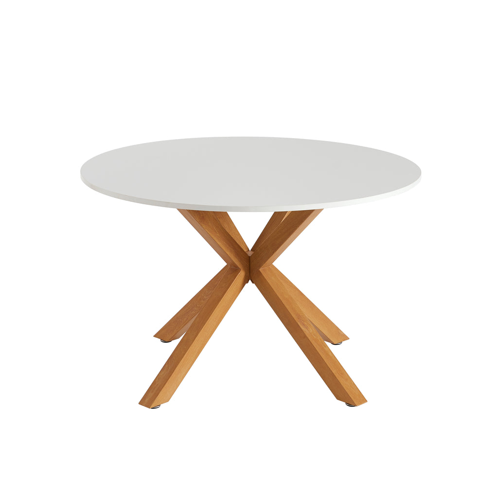 HARRY Round Solid Wood Dining Table - White