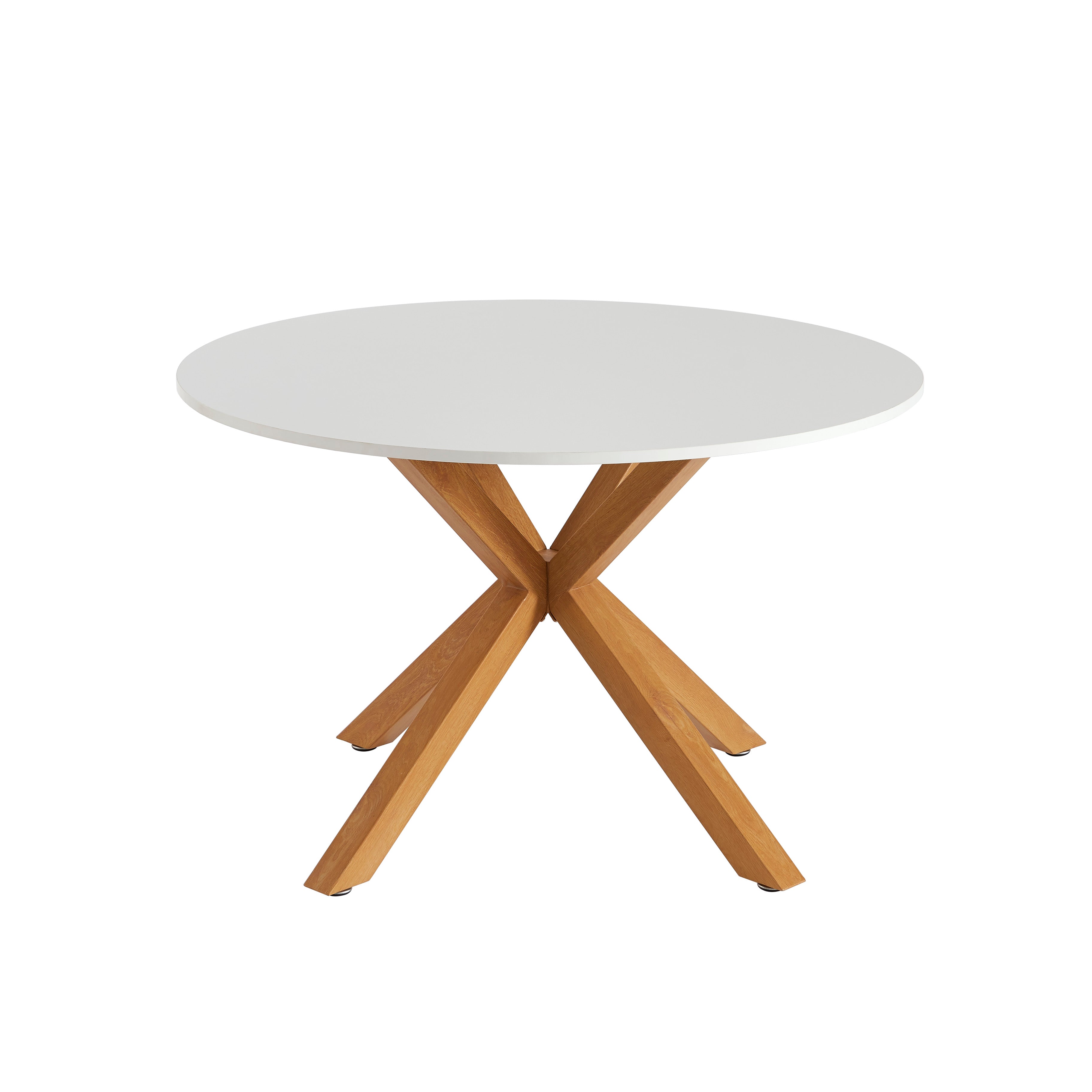 HARRY Round Solid Wood Dining Table - White