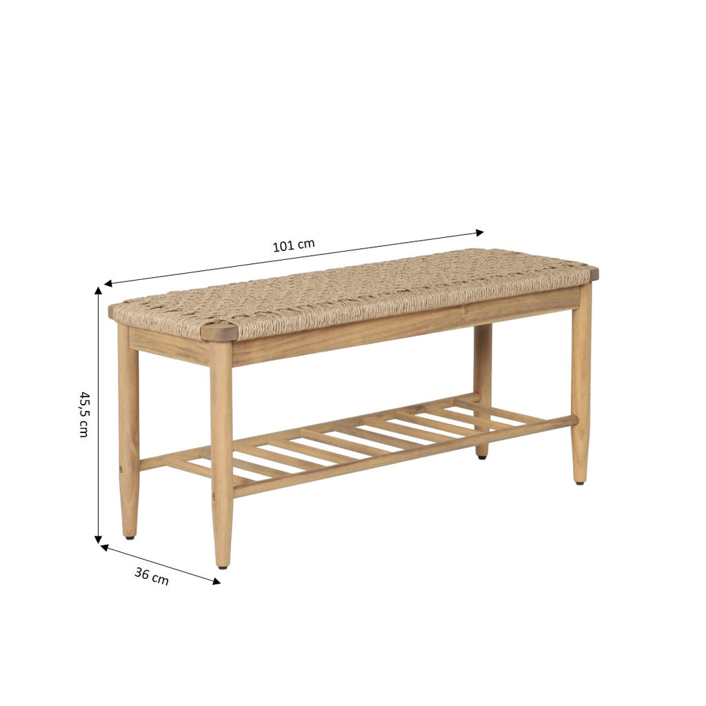 HIVA Indoor and Outdoor Bench - Light wood