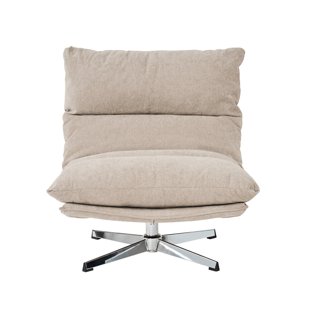 Swivel Armchair Hygea 1 Seater Fabric Taupe – Taupe