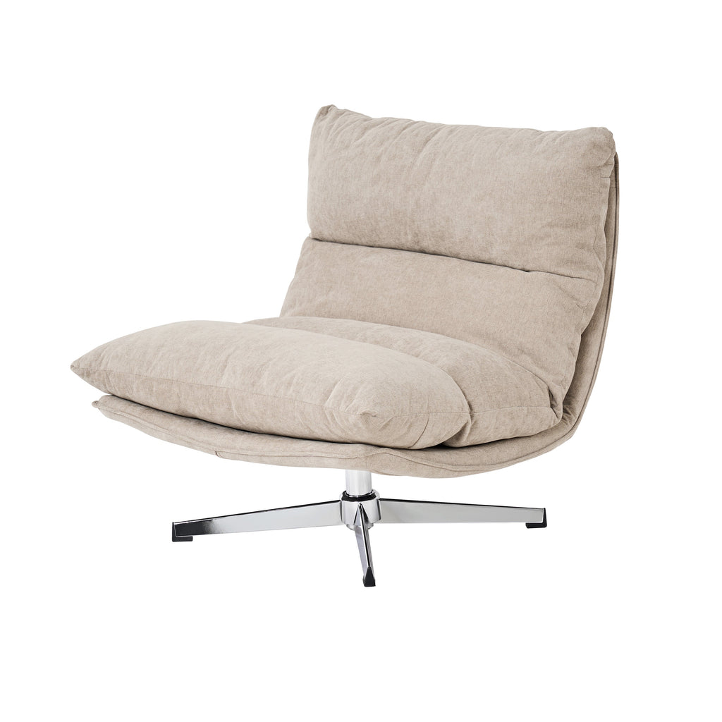 Swivel Armchair Hygea 1 Seater Fabric Taupe – Taupe