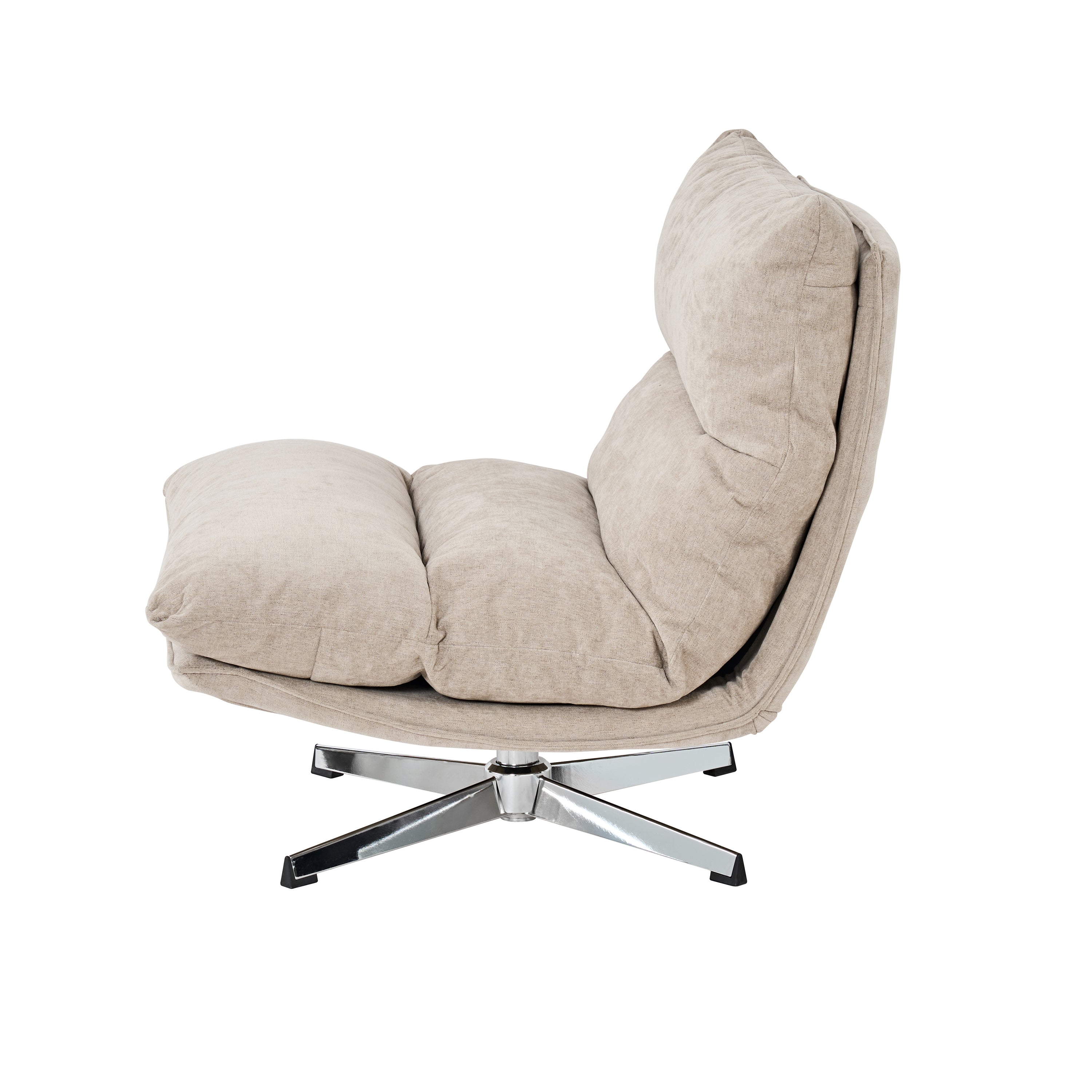 Swivel Armchair Hygea 1 Seater Fabric Taupe – Taupe
