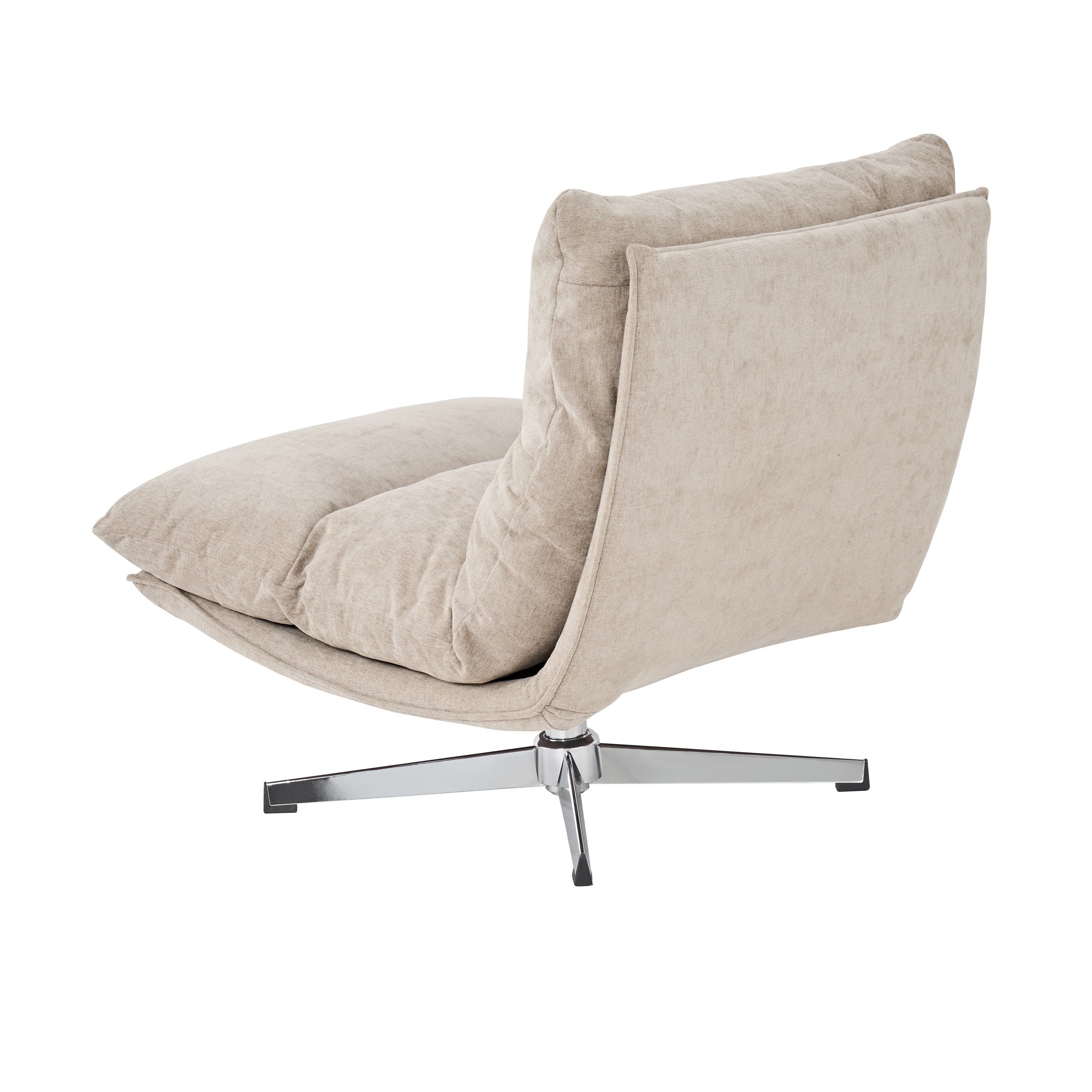 Swivel Armchair Hygea 1 Seater Fabric Taupe – Taupe