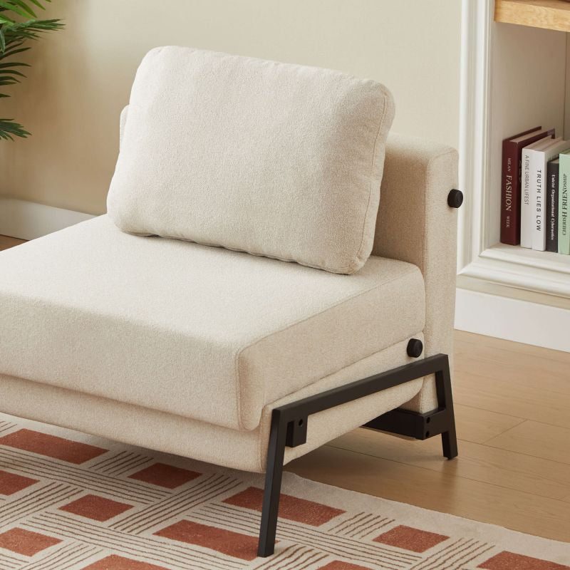 Convertible Armchair Nio 1 Seater Fabric Brown – Beige