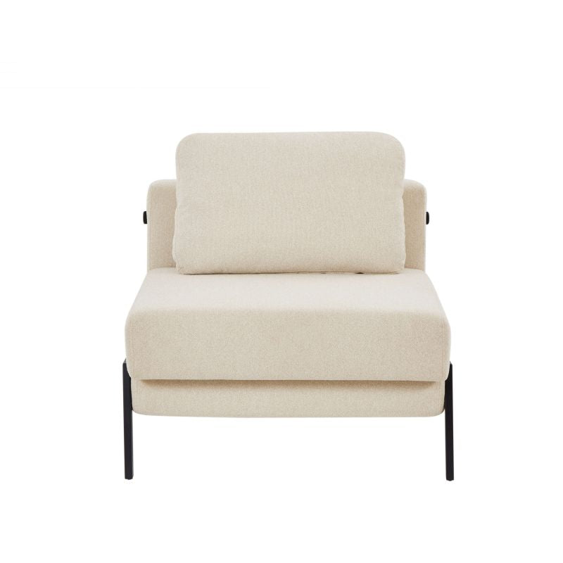 Convertible Armchair Nio 1 Seater Fabric Brown – Beige