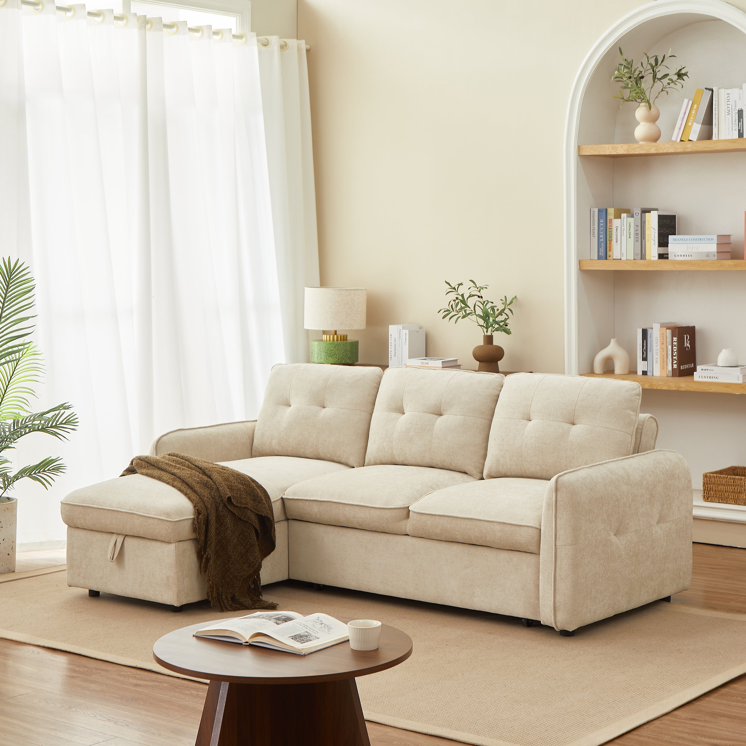 IMPA Fabric Corner Sofa – Beige