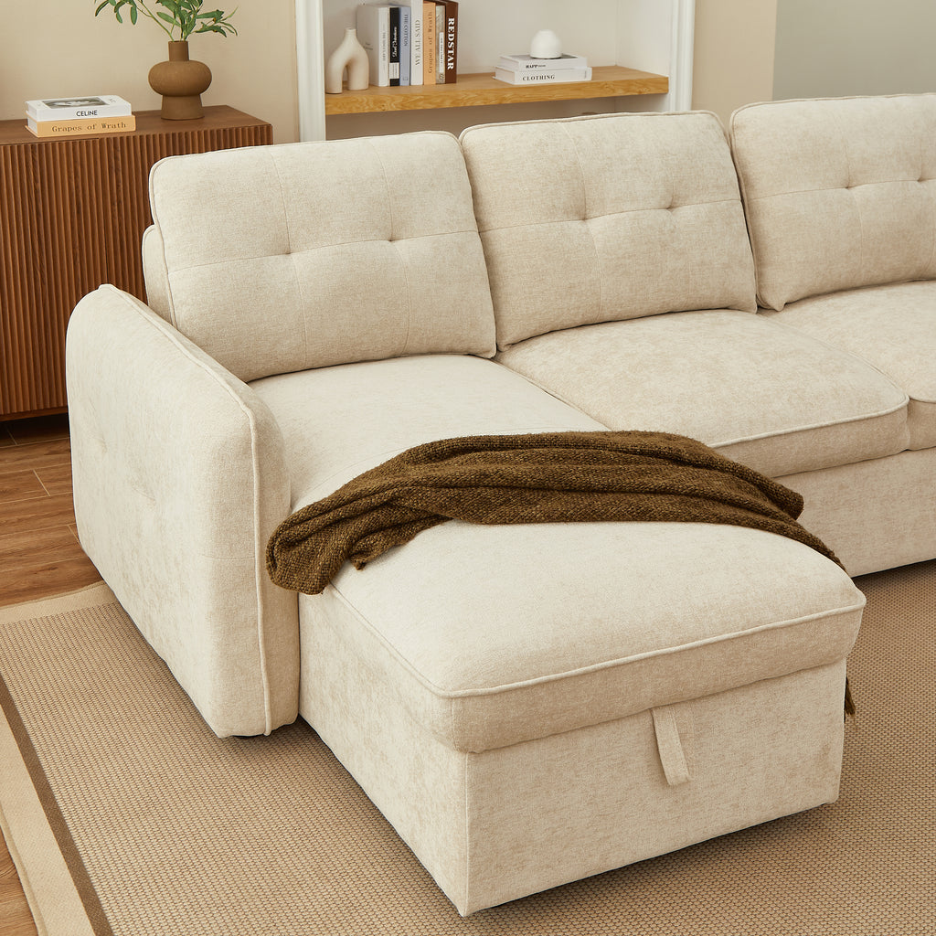 IMPA Fabric Corner Sofa – Beige