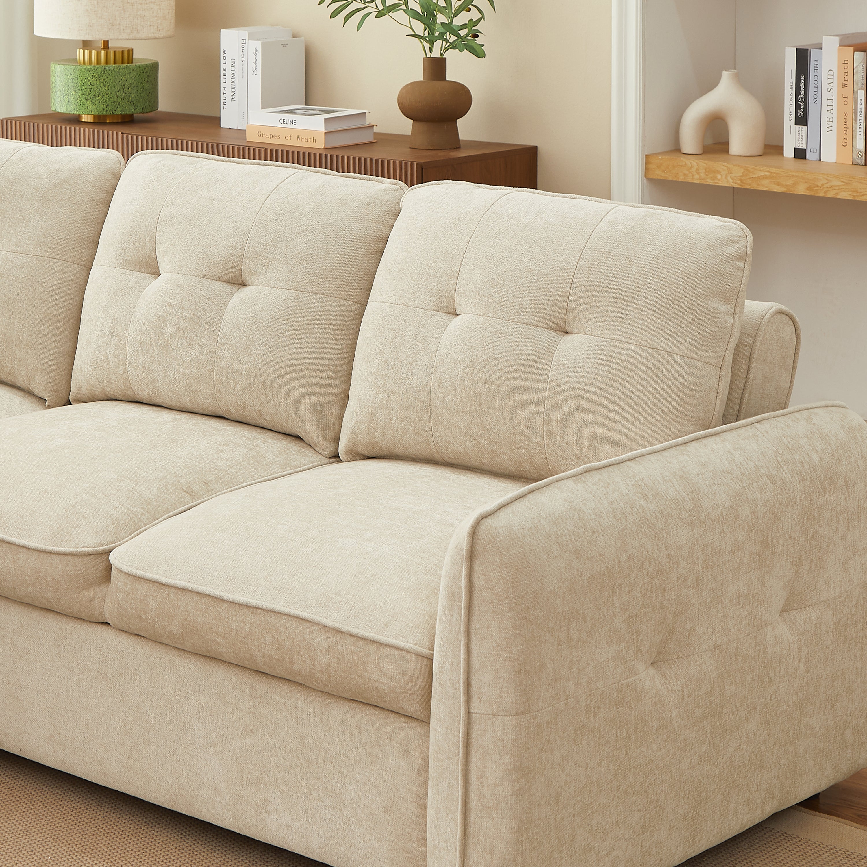 IMPA Fabric Corner Sofa – Beige