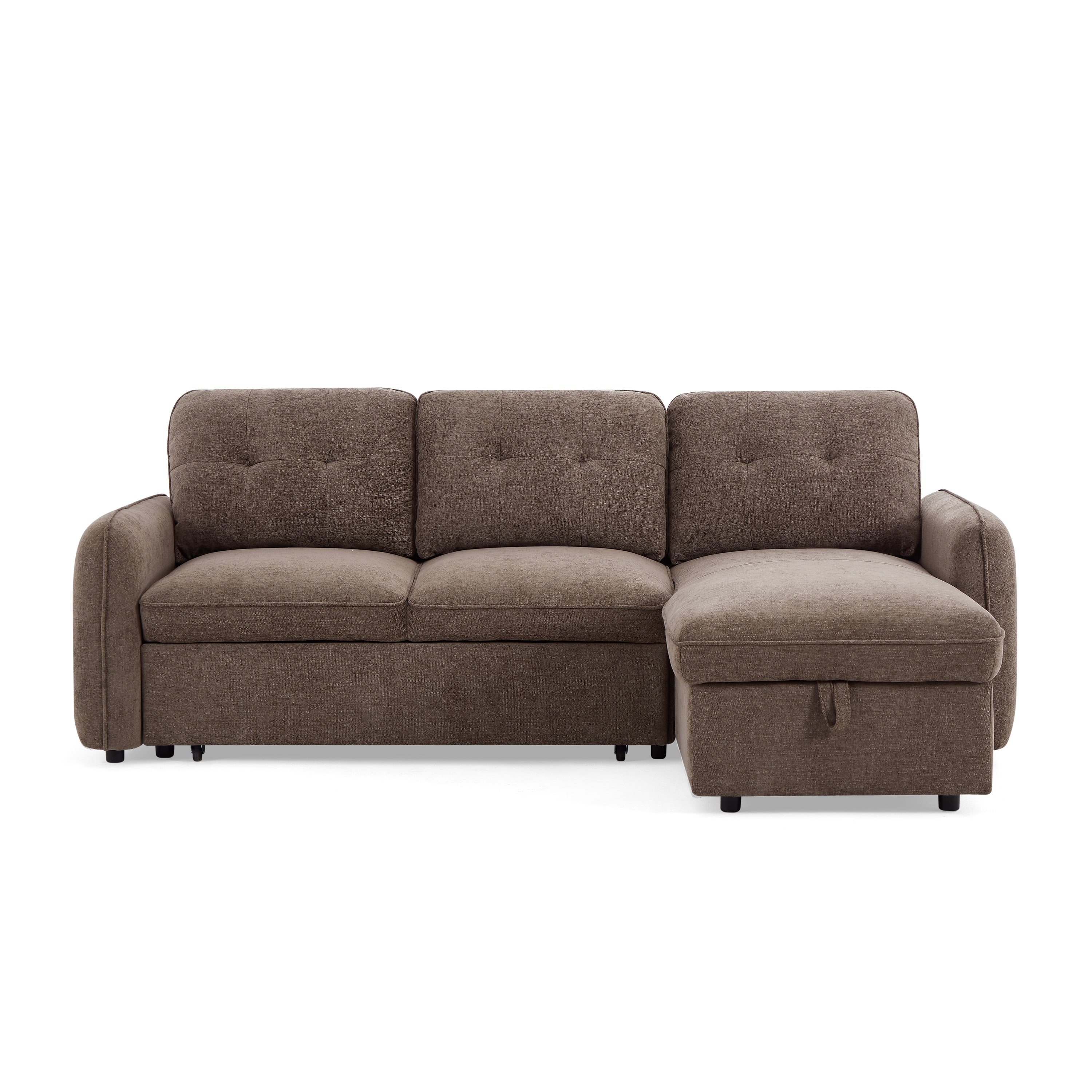 IMPA 93'' Reversible Convertible Sectional Sofa - Brown
