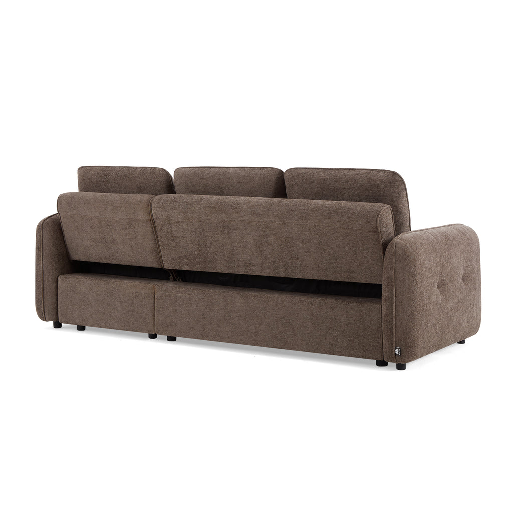 IMPA 93'' Reversible Convertible Sectional Sofa - Brown