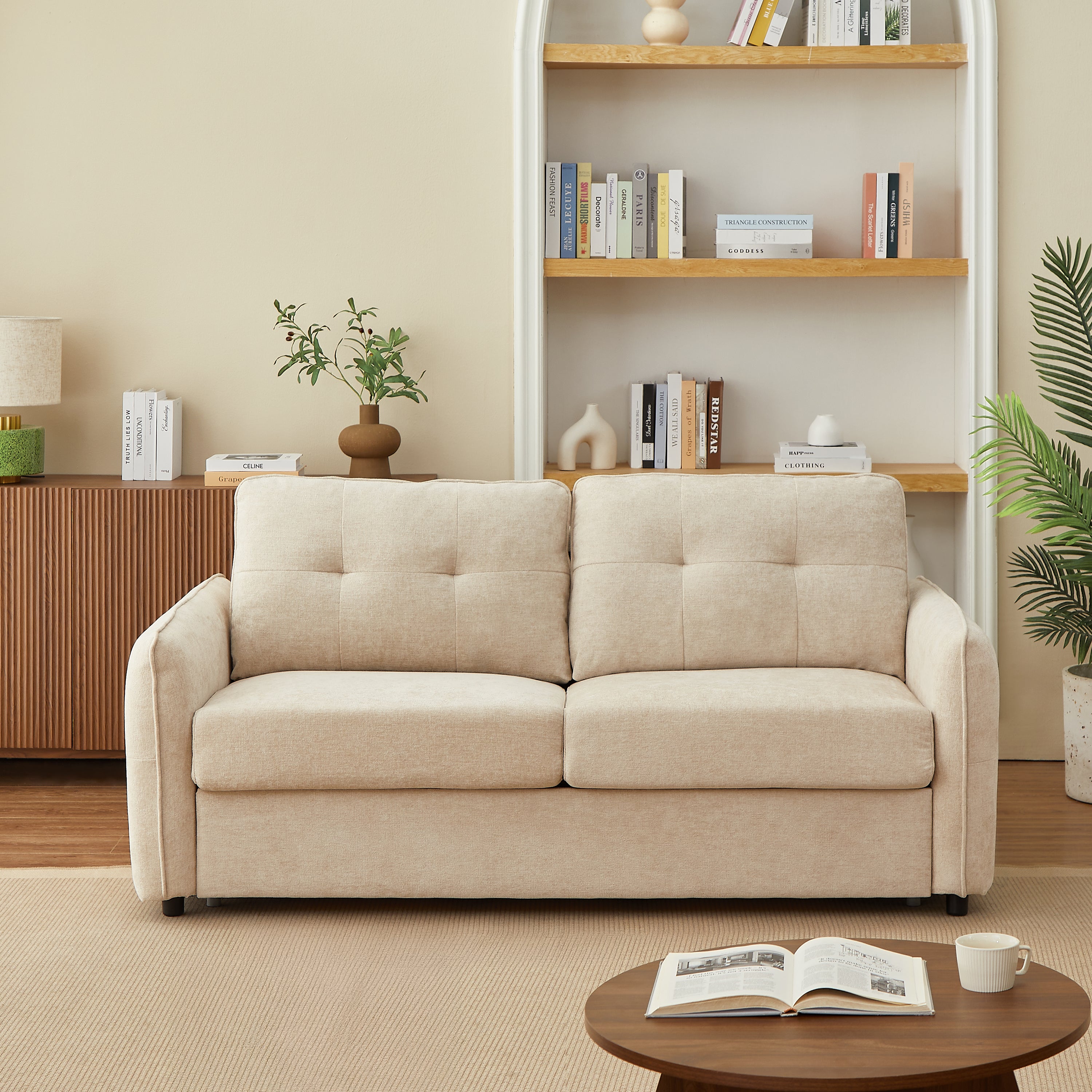 IMPA 3-Seater Convertible Sleeper Sofa – Chenille Fabric Living Room Furniture