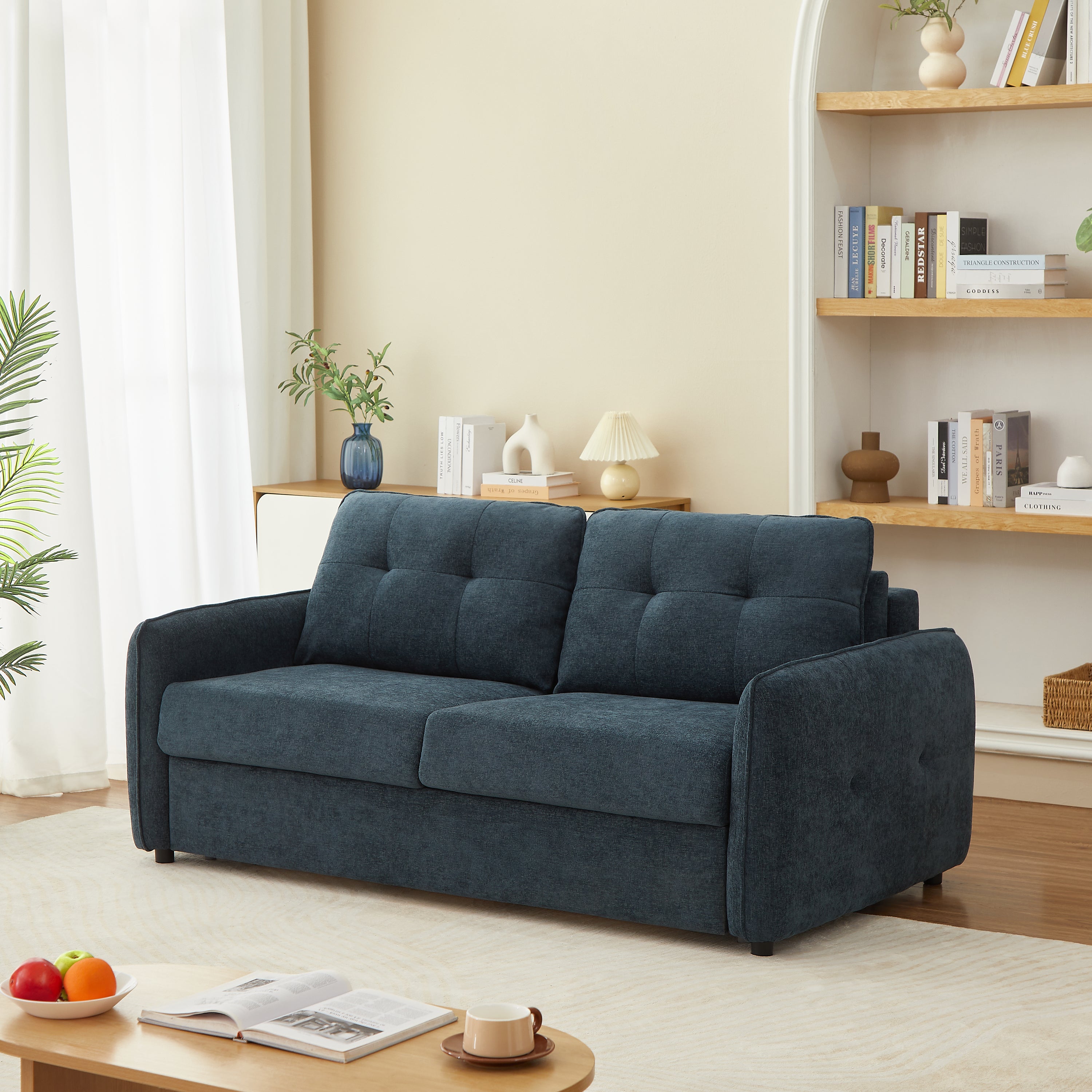 IMPA 3-Seater Convertible Sleeper Sofa – Chenille Fabric Living Room Furniture
