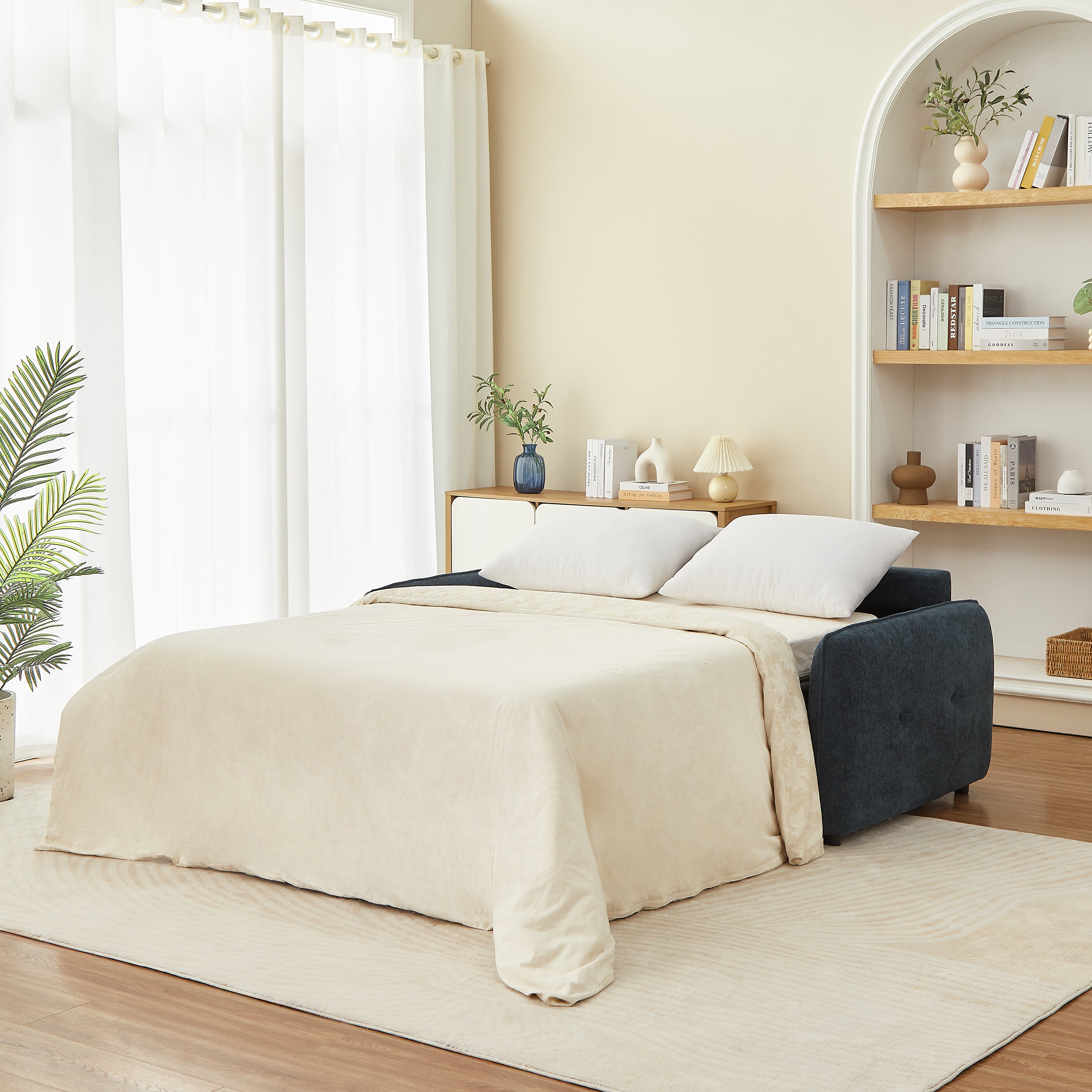 IMPA 3-Seater Convertible Sleeper Sofa – Chenille Fabric Living Room Furniture
