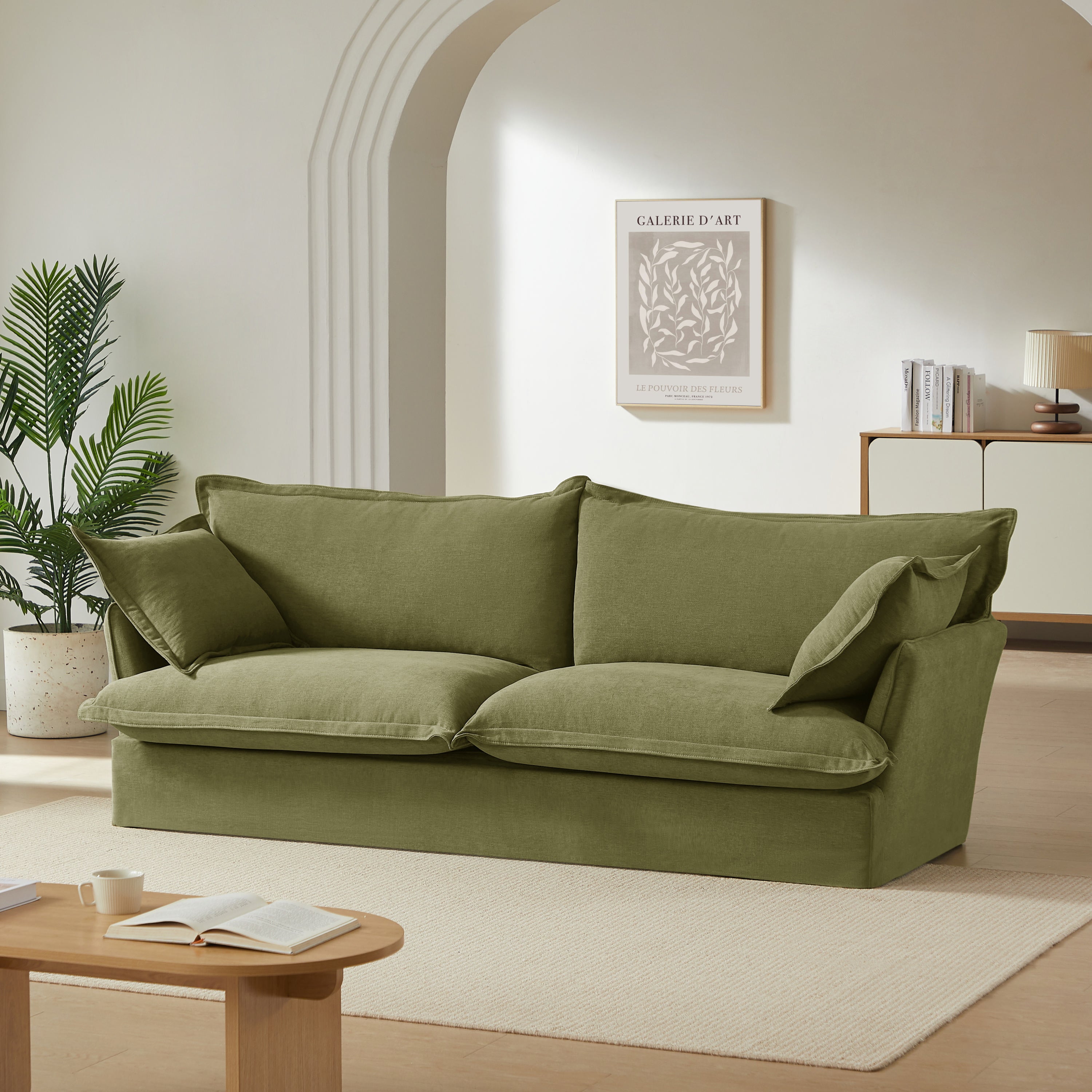 IROKO Fabric Straight Sofa – Green