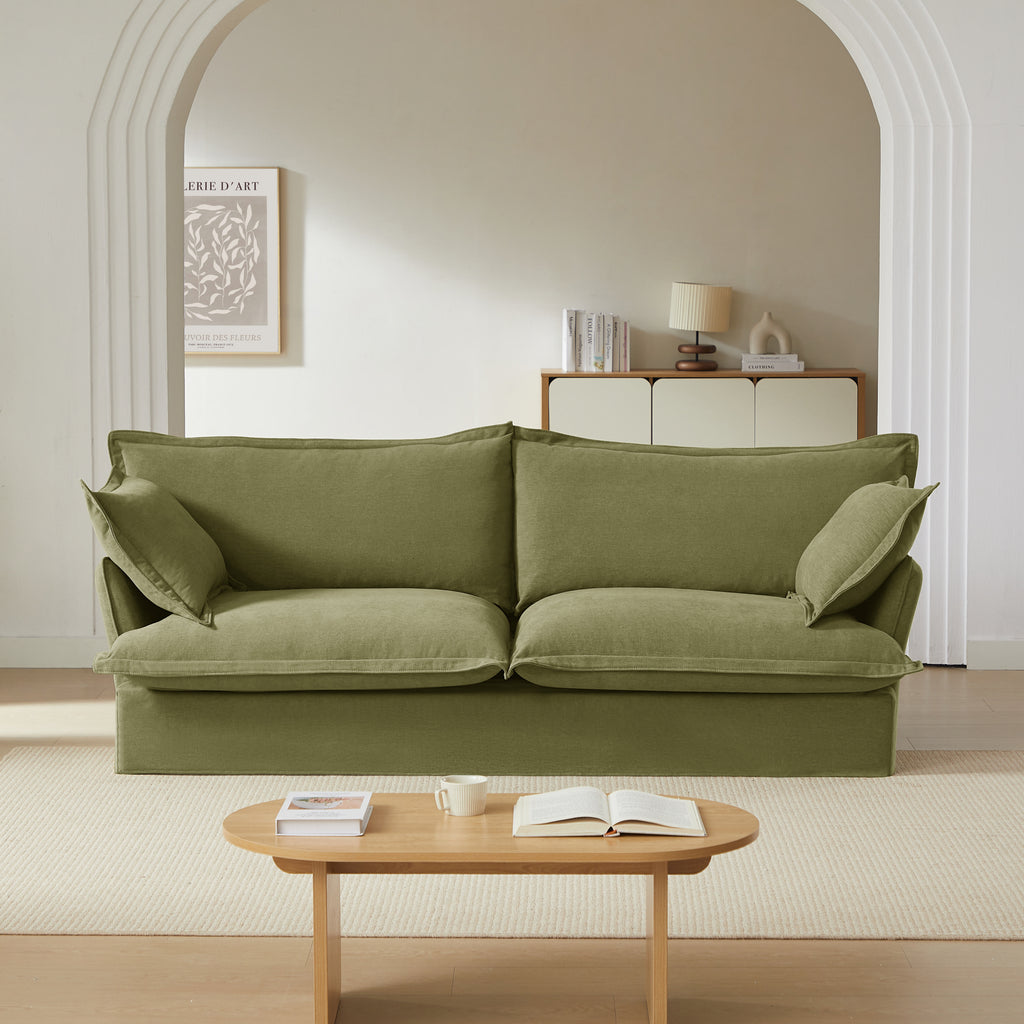 IROKO Fabric Straight Sofa – Green
