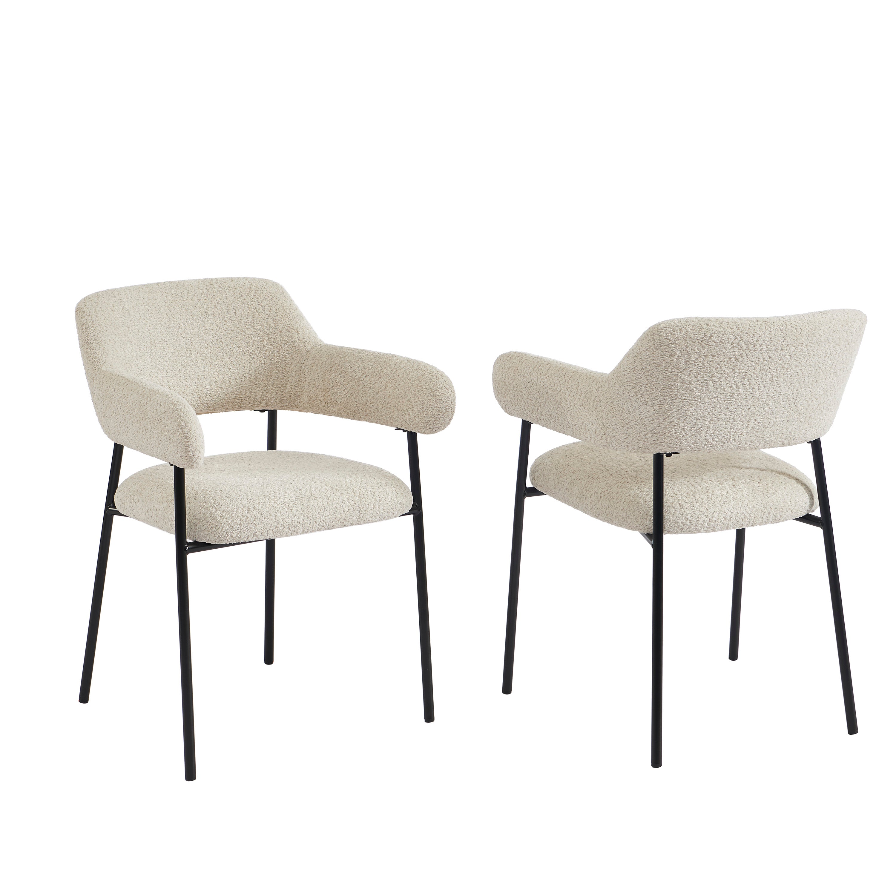 IVAN Set of 2 Upholstered Dining Chairs – Beige