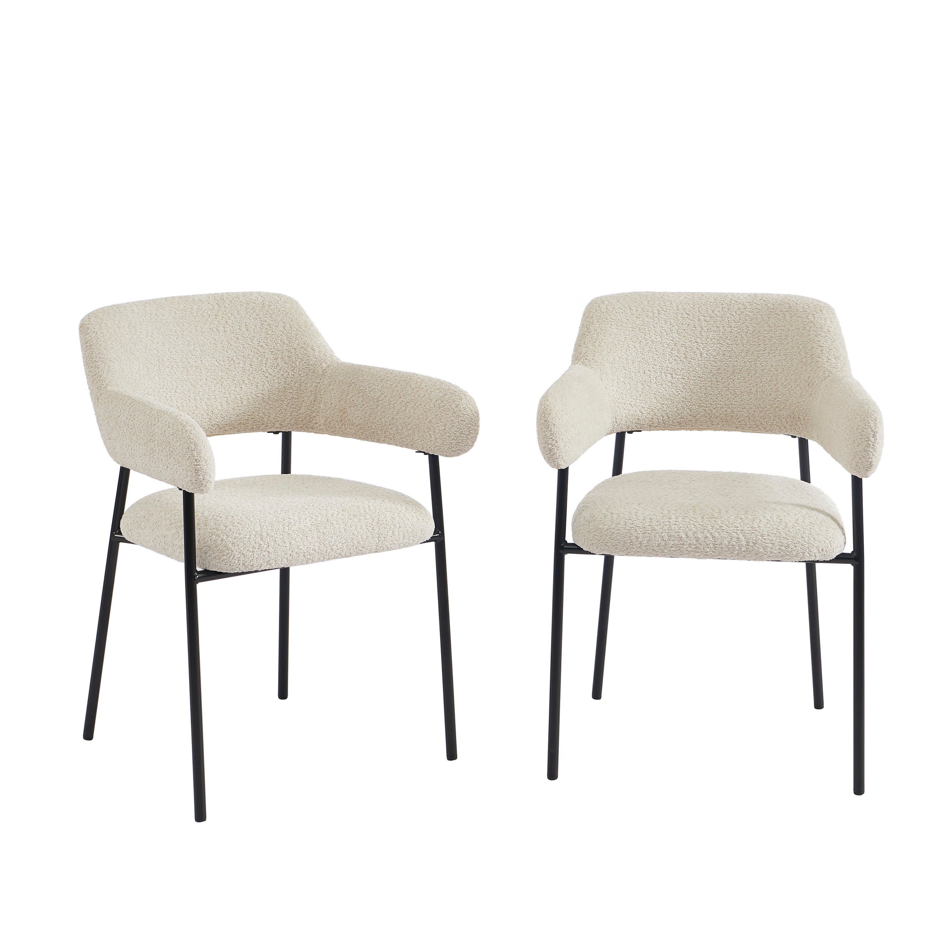IVAN Set of 2 Upholstered Dining Chairs – Beige