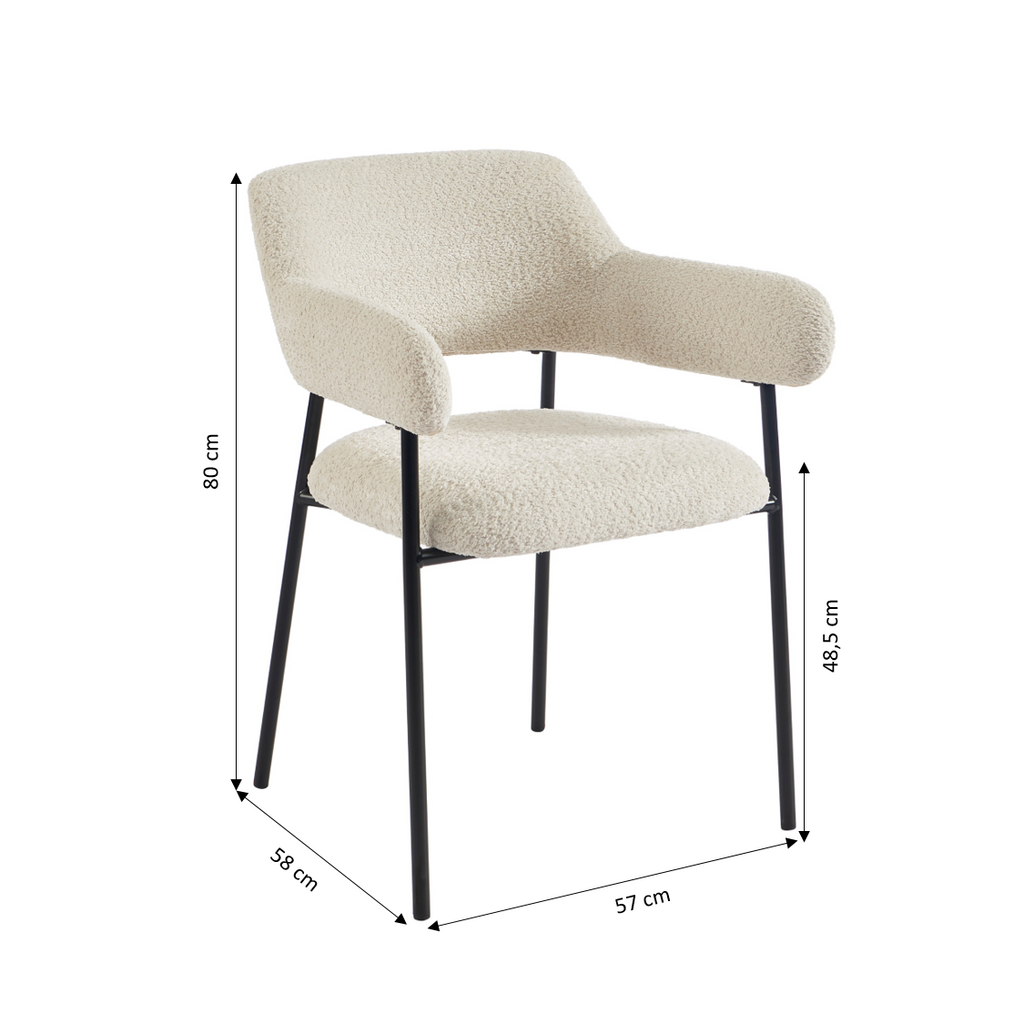 IVAN Set of 2 Upholstered Dining Chairs – Beige