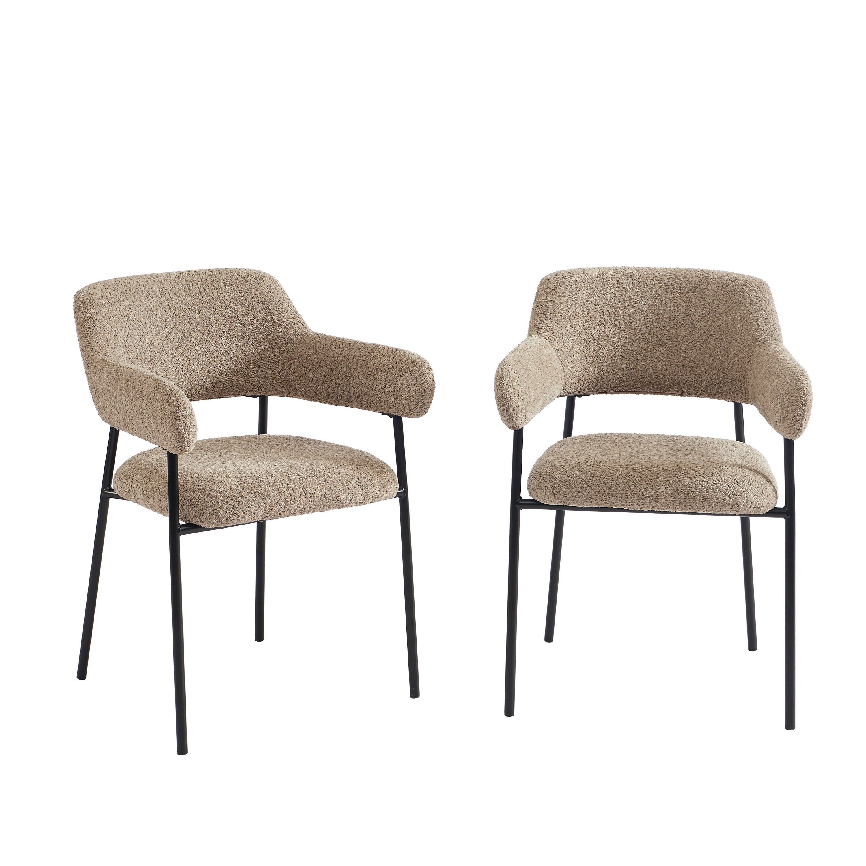 IVAN Set of 2 Upholstered Dining Chairs – Brown