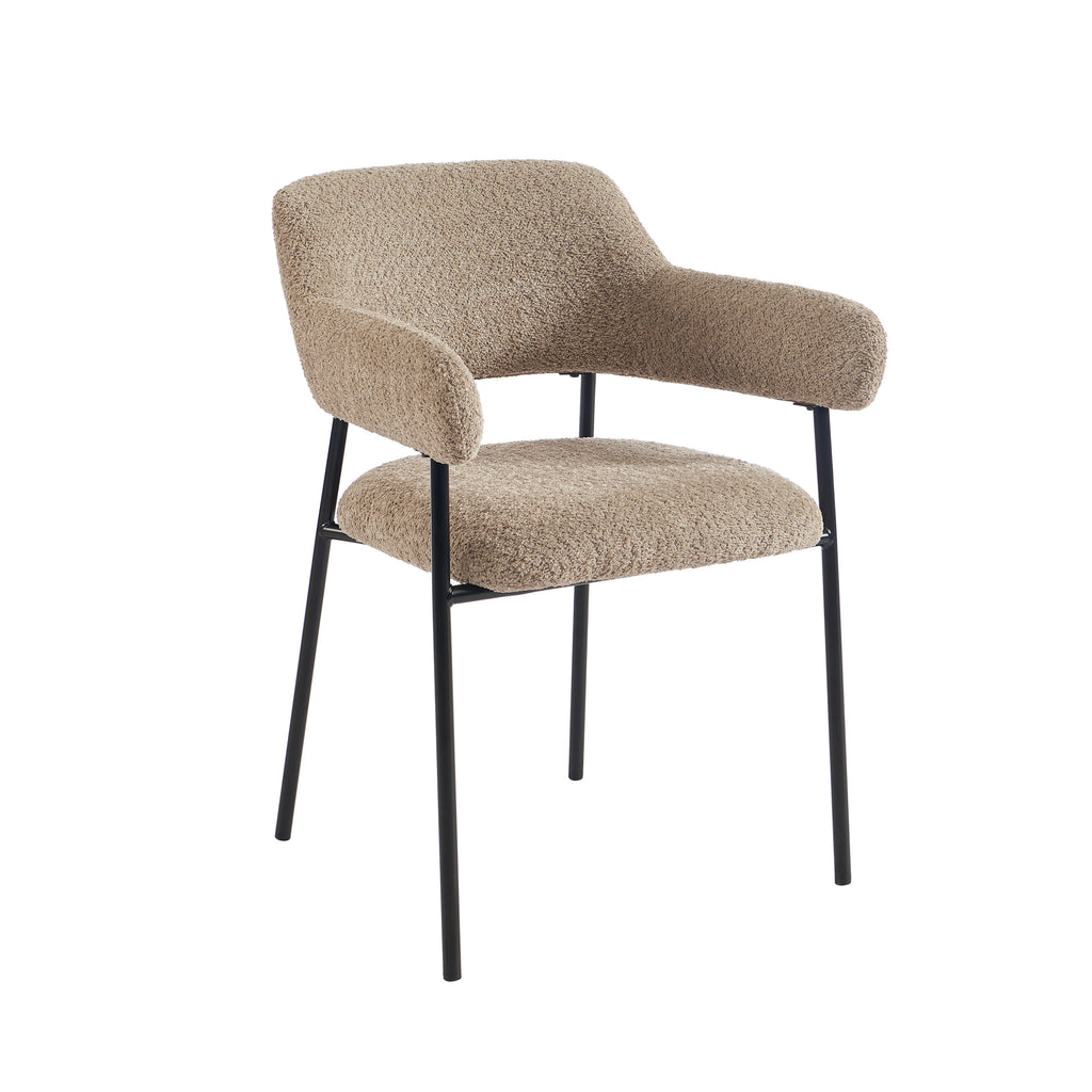 IVAN Set of 2 Upholstered Dining Chairs – Brown