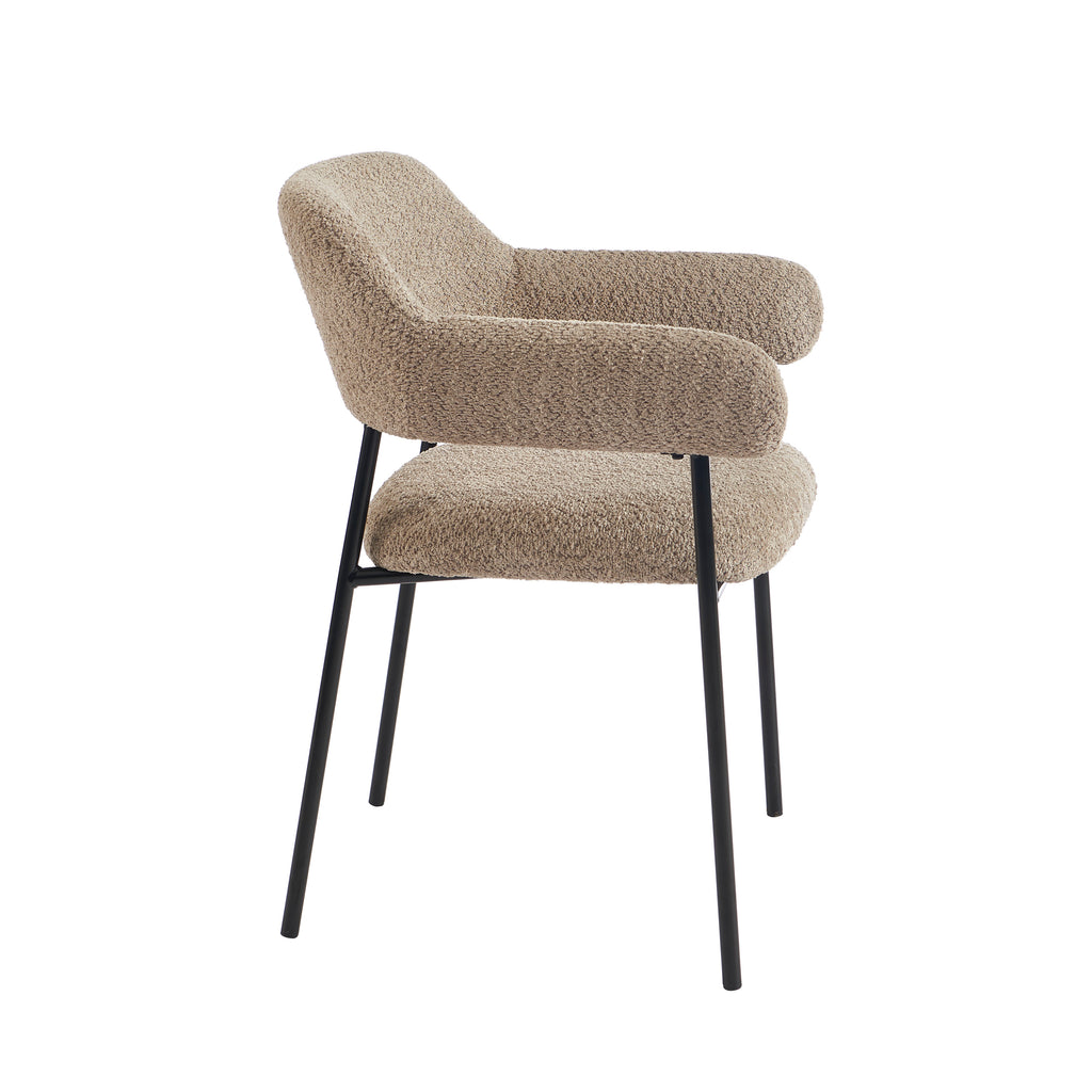 IVAN Set of 2 Upholstered Dining Chairs – Brown