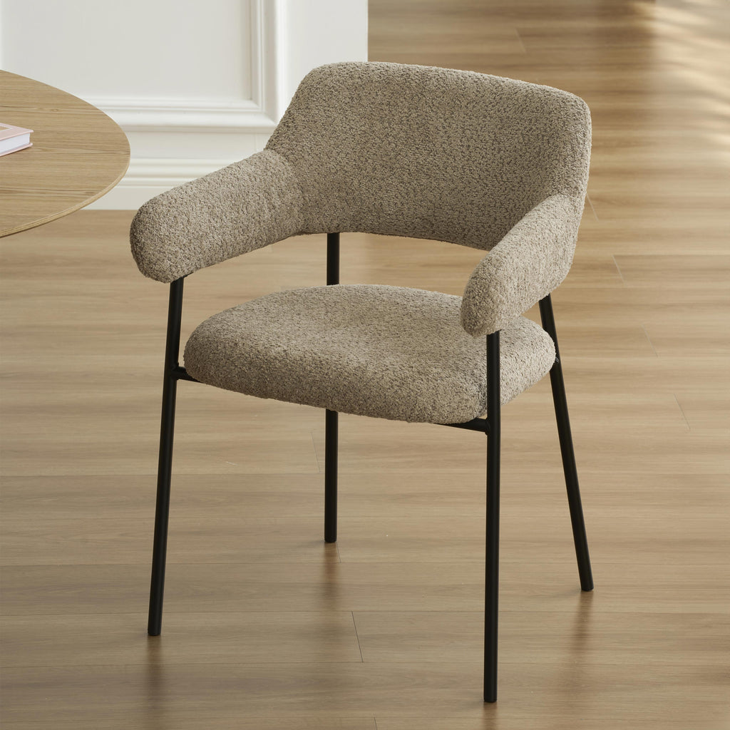 IVAN Set of 2 Upholstered Dining Chairs – Brown