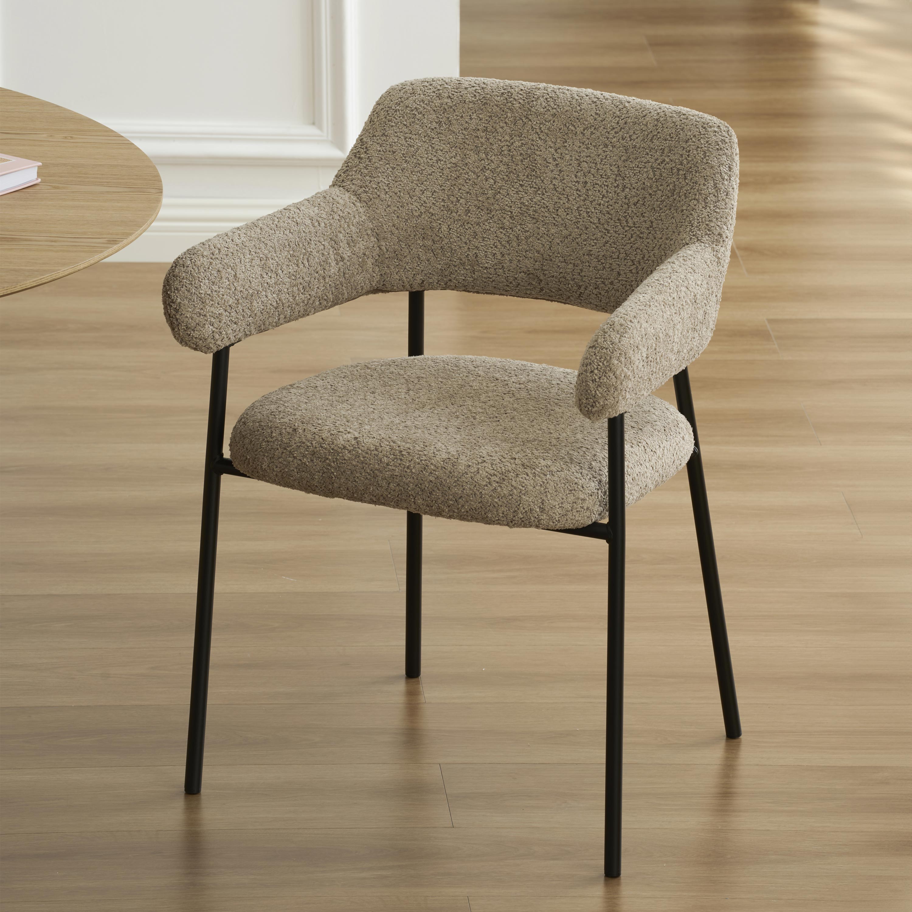 IVAN Set of 2 Upholstered Dining Chairs – Brown