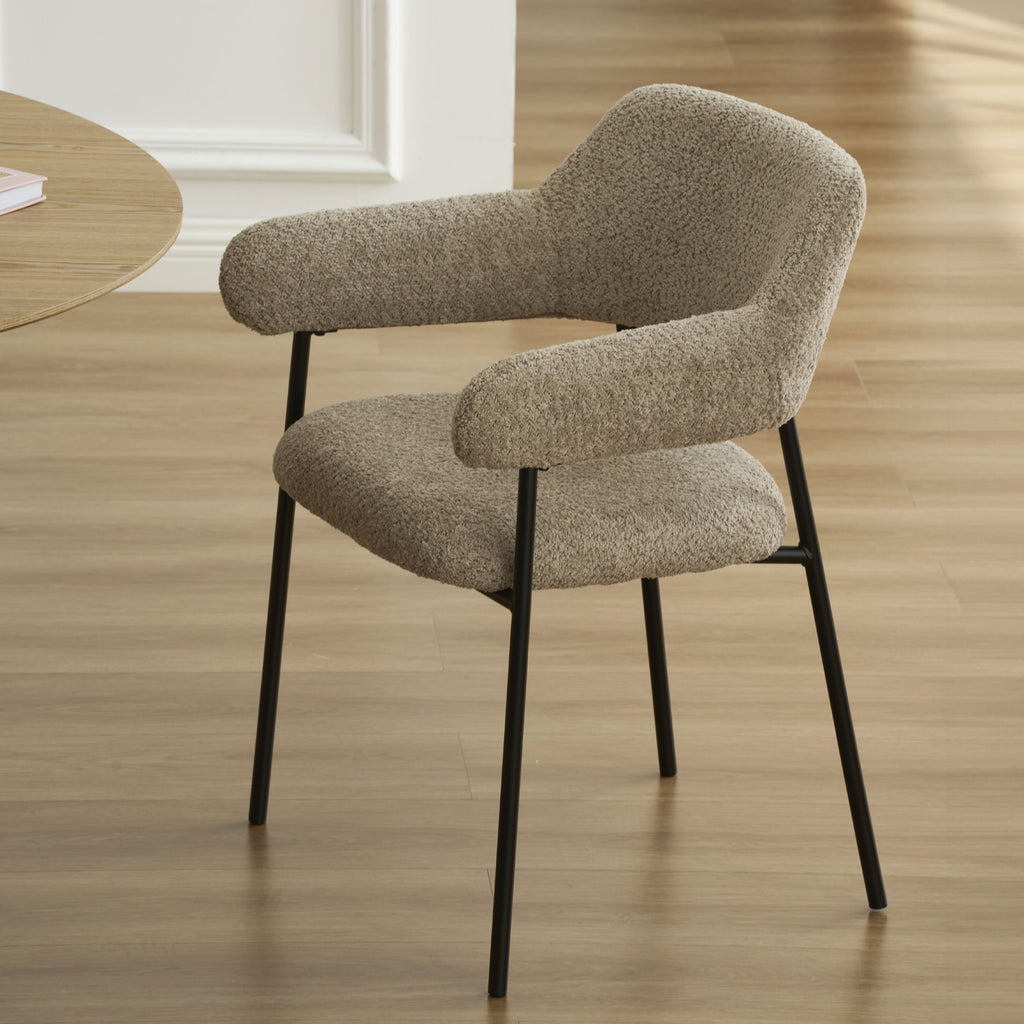 IVAN Set of 2 Upholstered Dining Chairs – Brown