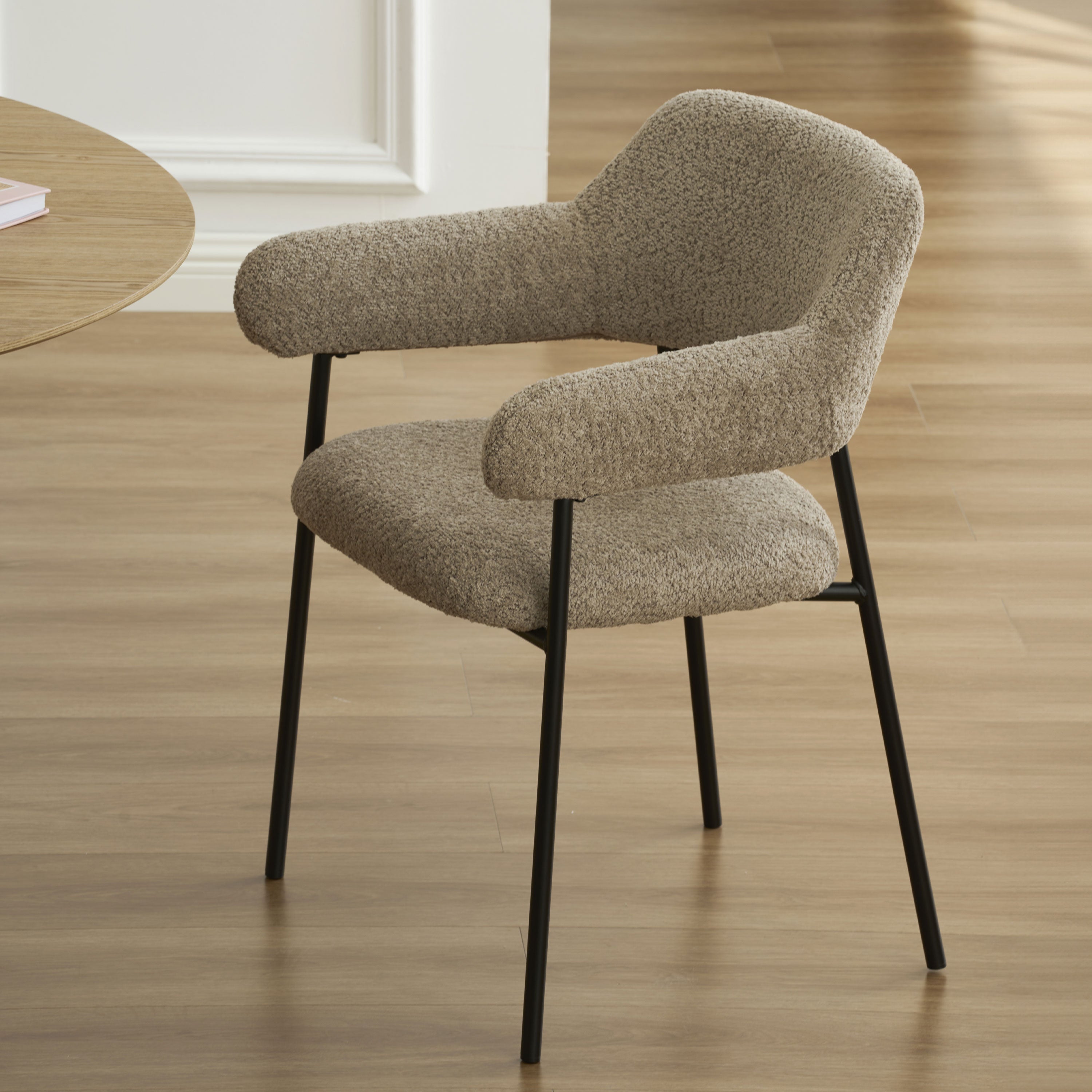 IVAN Set of 2 Upholstered Dining Chairs – Brown