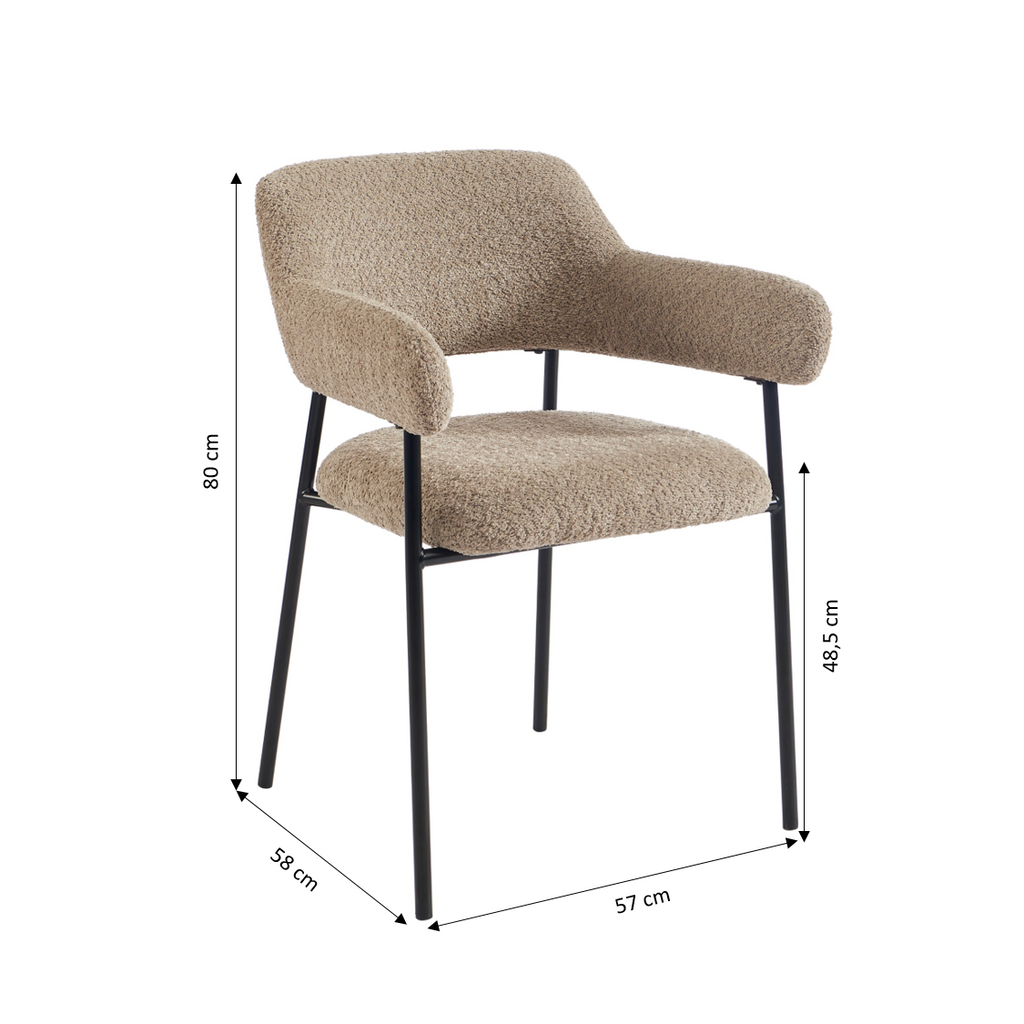 IVAN Set of 2 Upholstered Dining Chairs – Brown