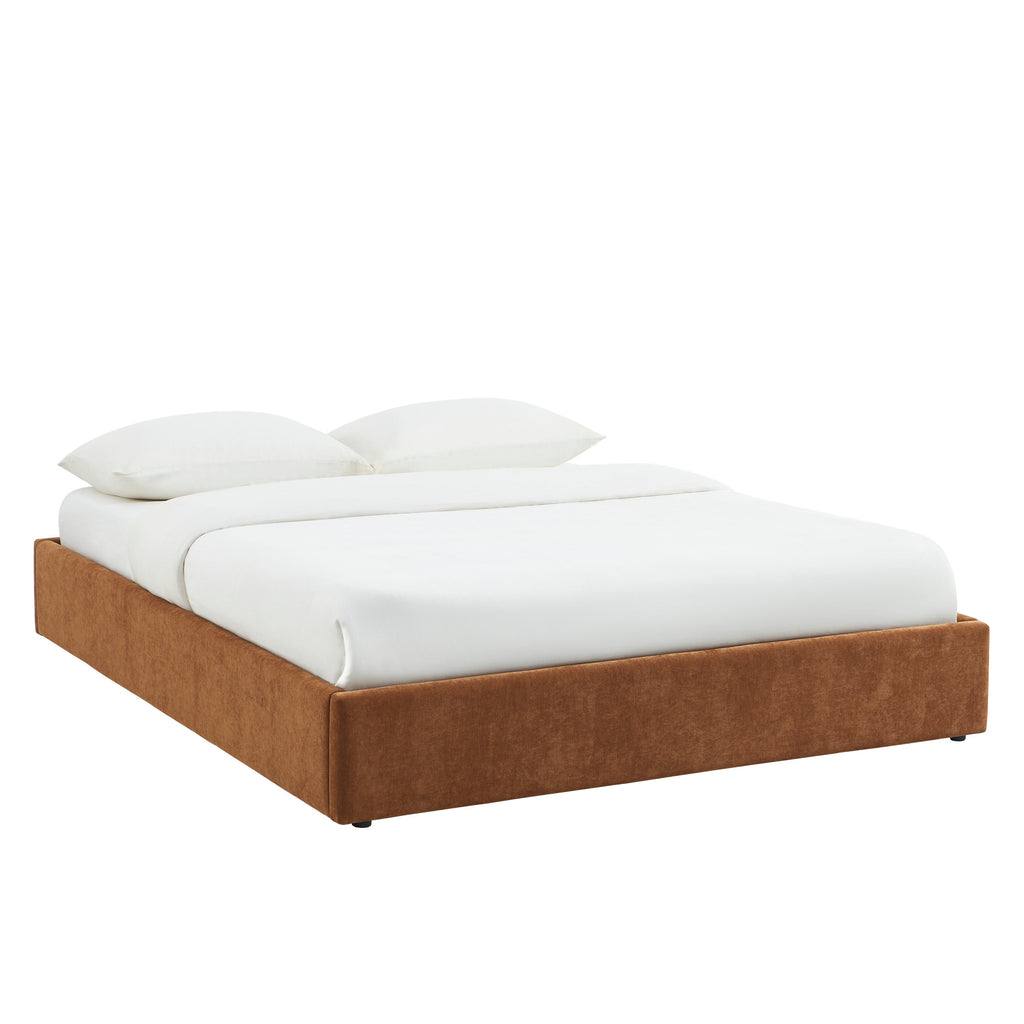 Storage Bed Ivy 160x200 Fabric Brown With Slatted Base – Brown