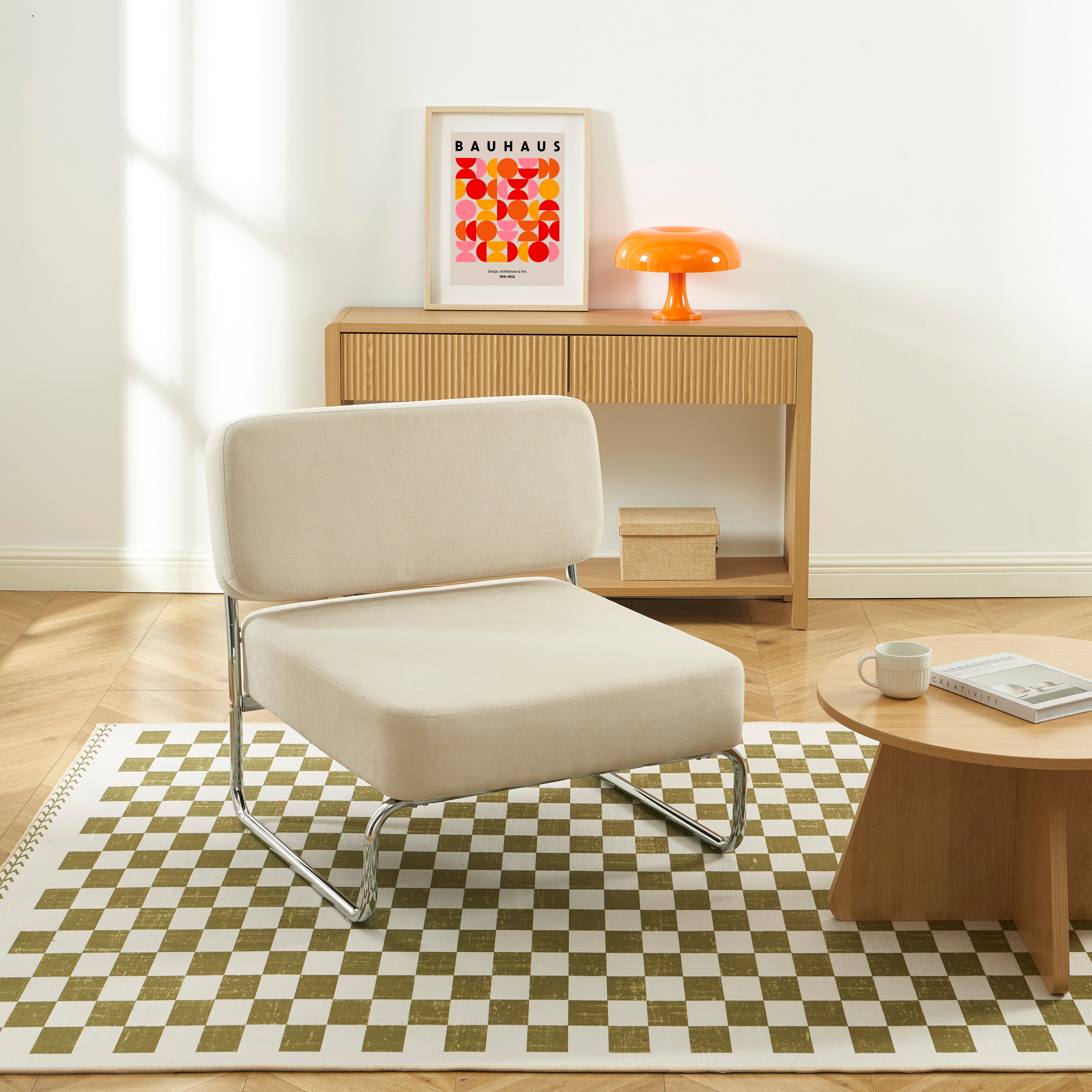 JACK Fabric Accent Armchair – Beige