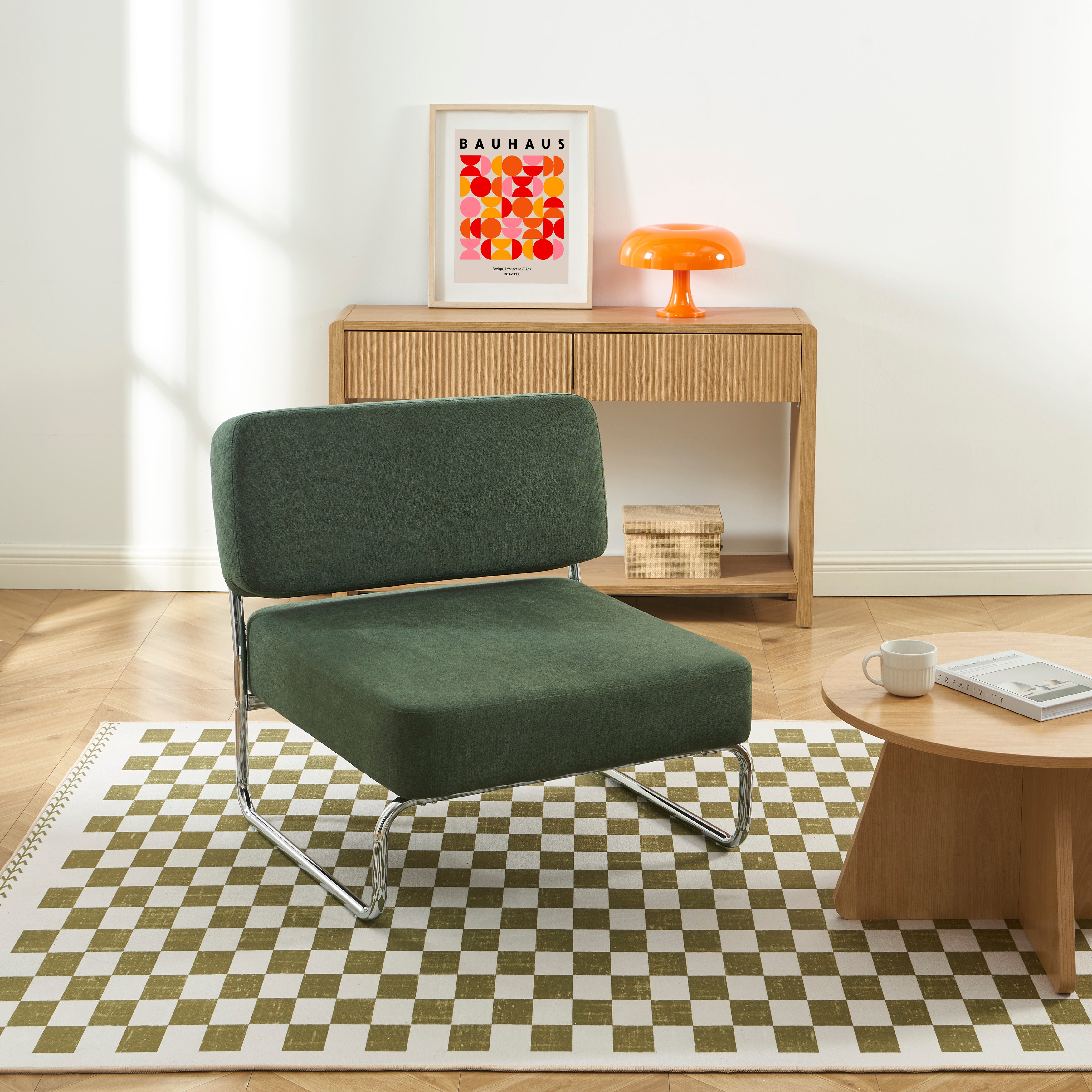 JACK Fabric Accent Armchair – Green