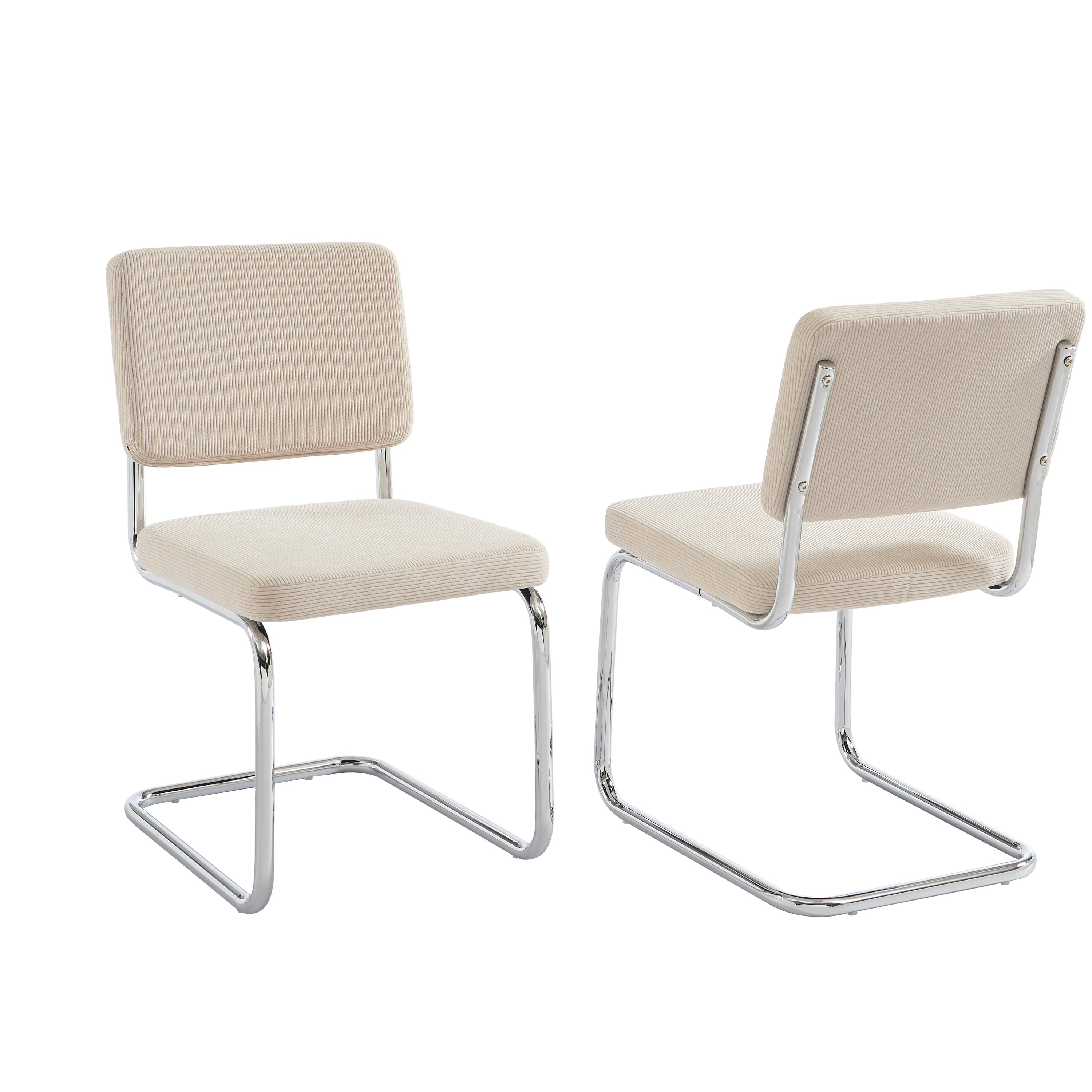 JACK Set of 2 Upholstered Dining Chairs – Beige