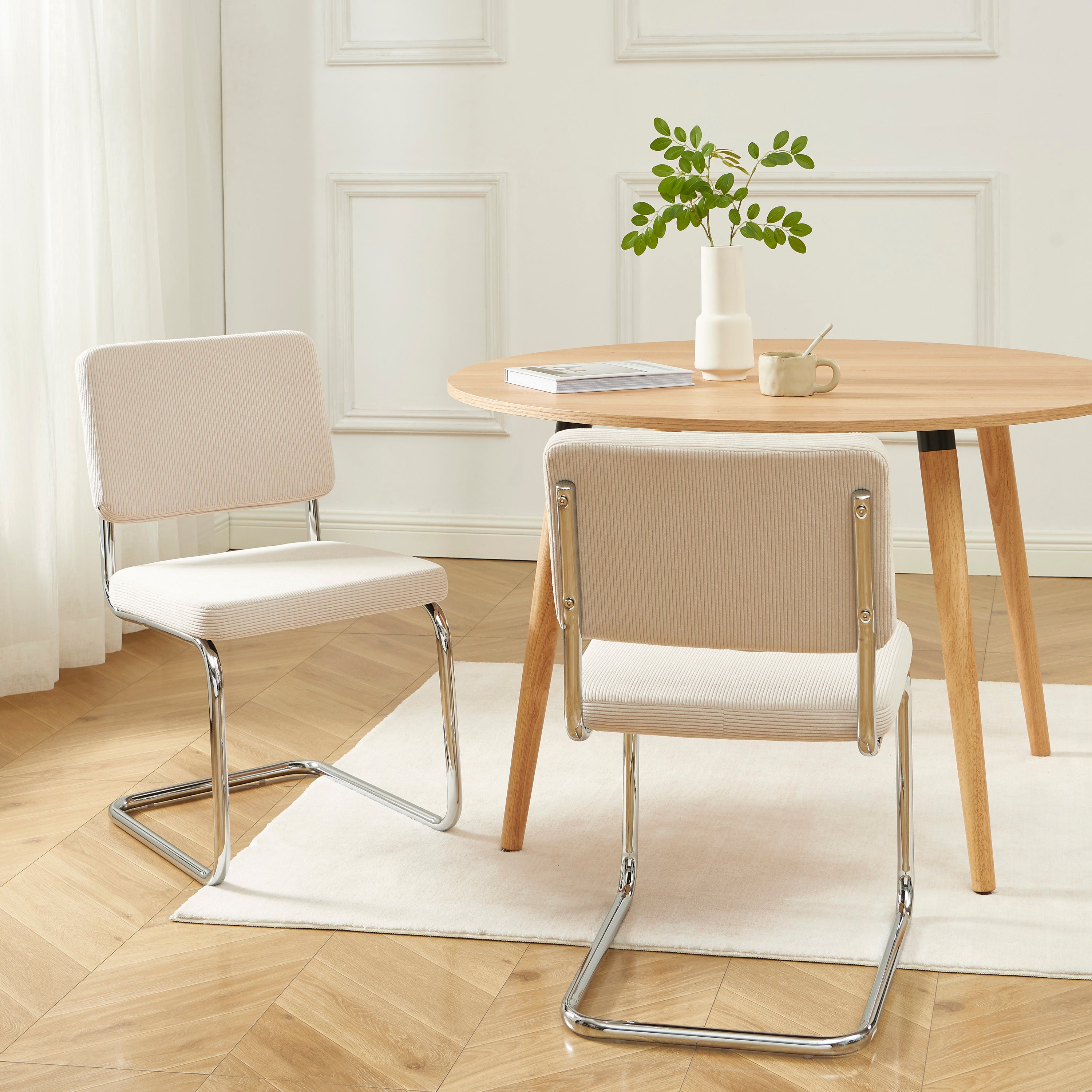 JACK Set of 2 Upholstered Dining Chairs – Beige