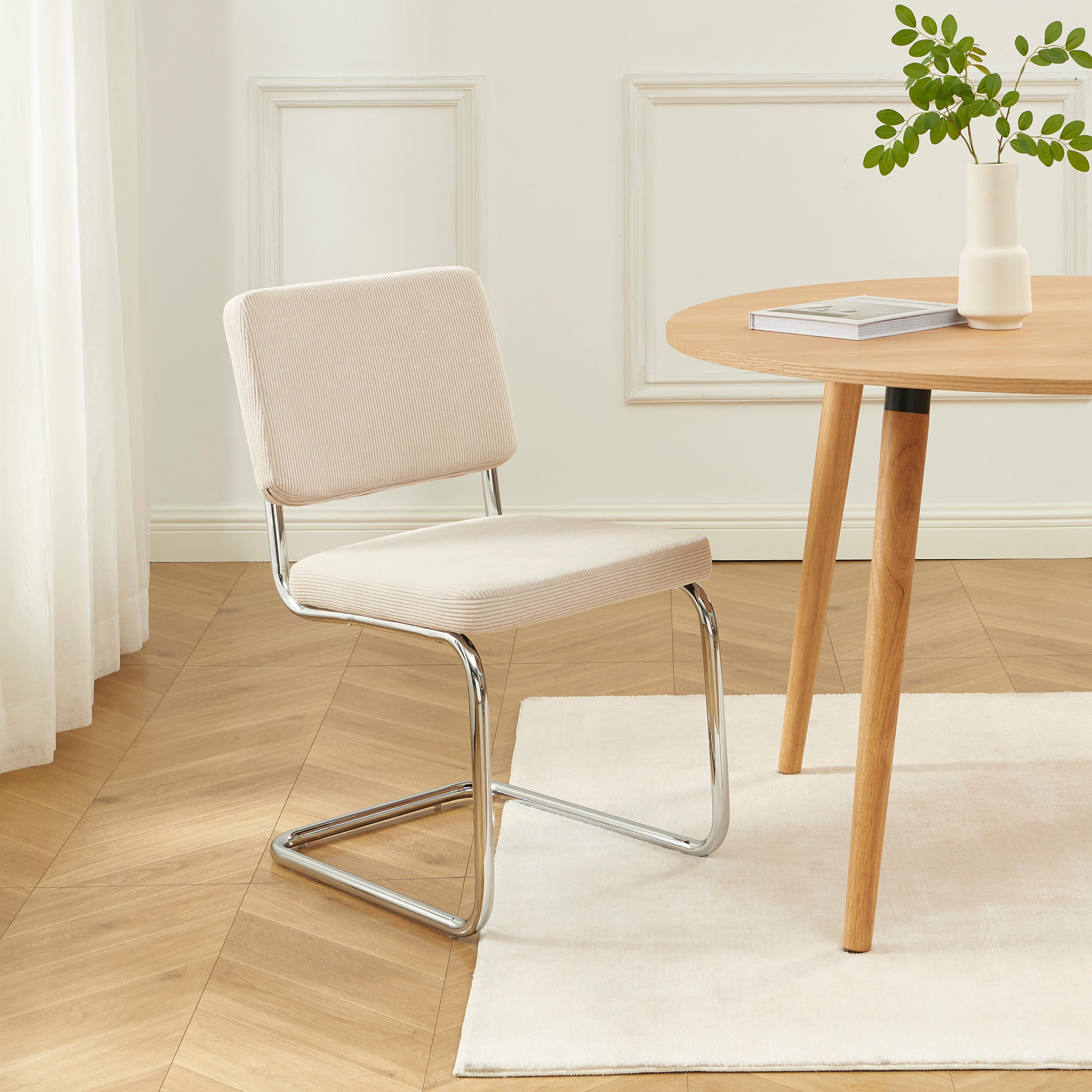 JACK Set of 2 Upholstered Dining Chairs – Beige