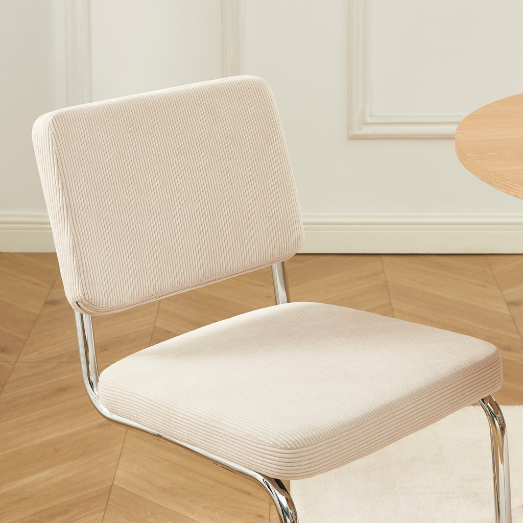 JACK Set of 2 Upholstered Dining Chairs – Beige