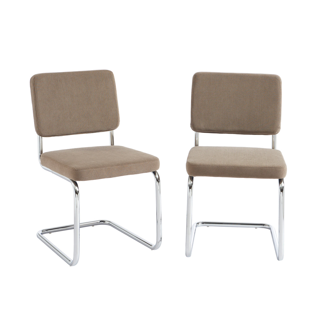 JACK Set of 2 Upholstered Dining Chairs – Greige