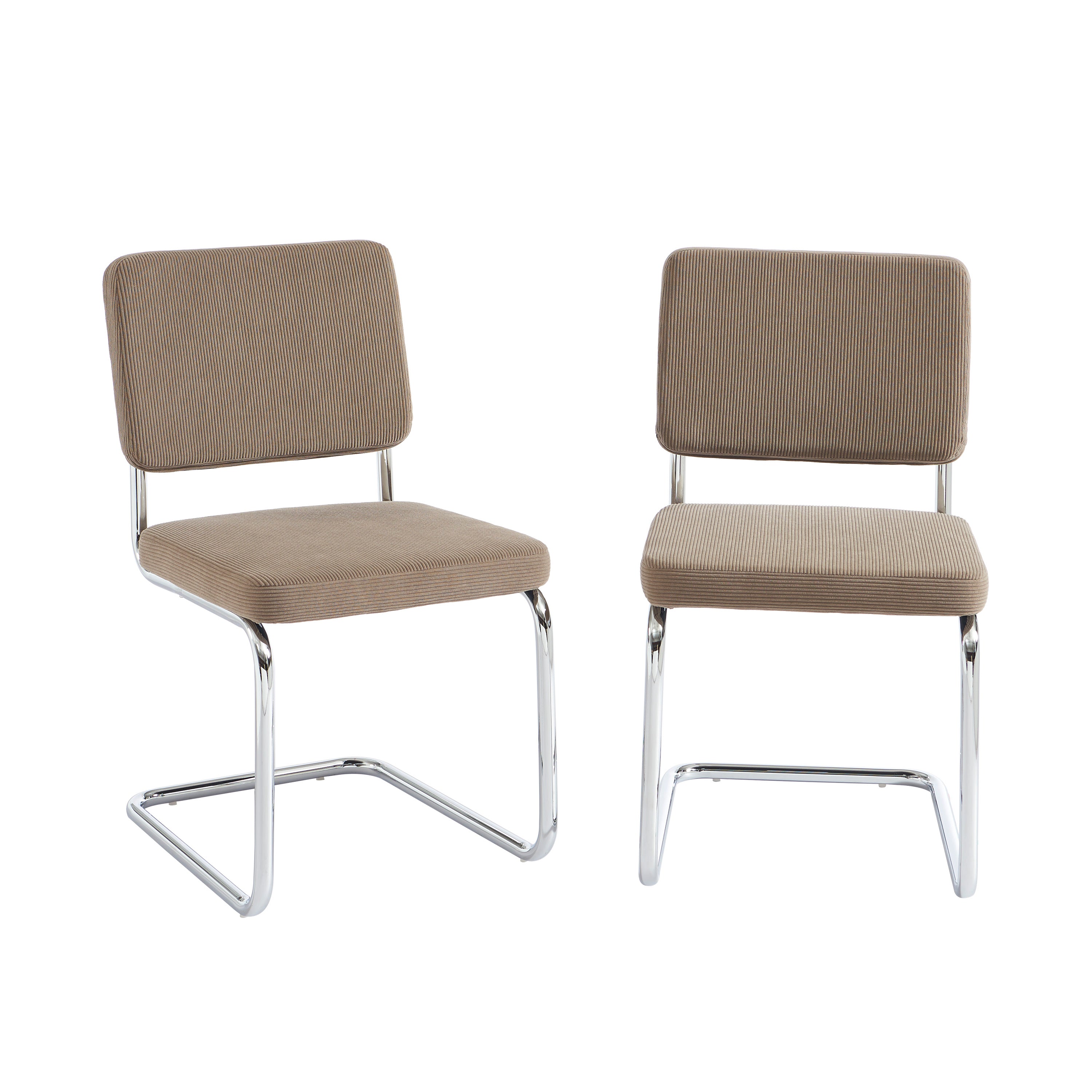 JACK Set of 2 Upholstered Dining Chairs – Greige