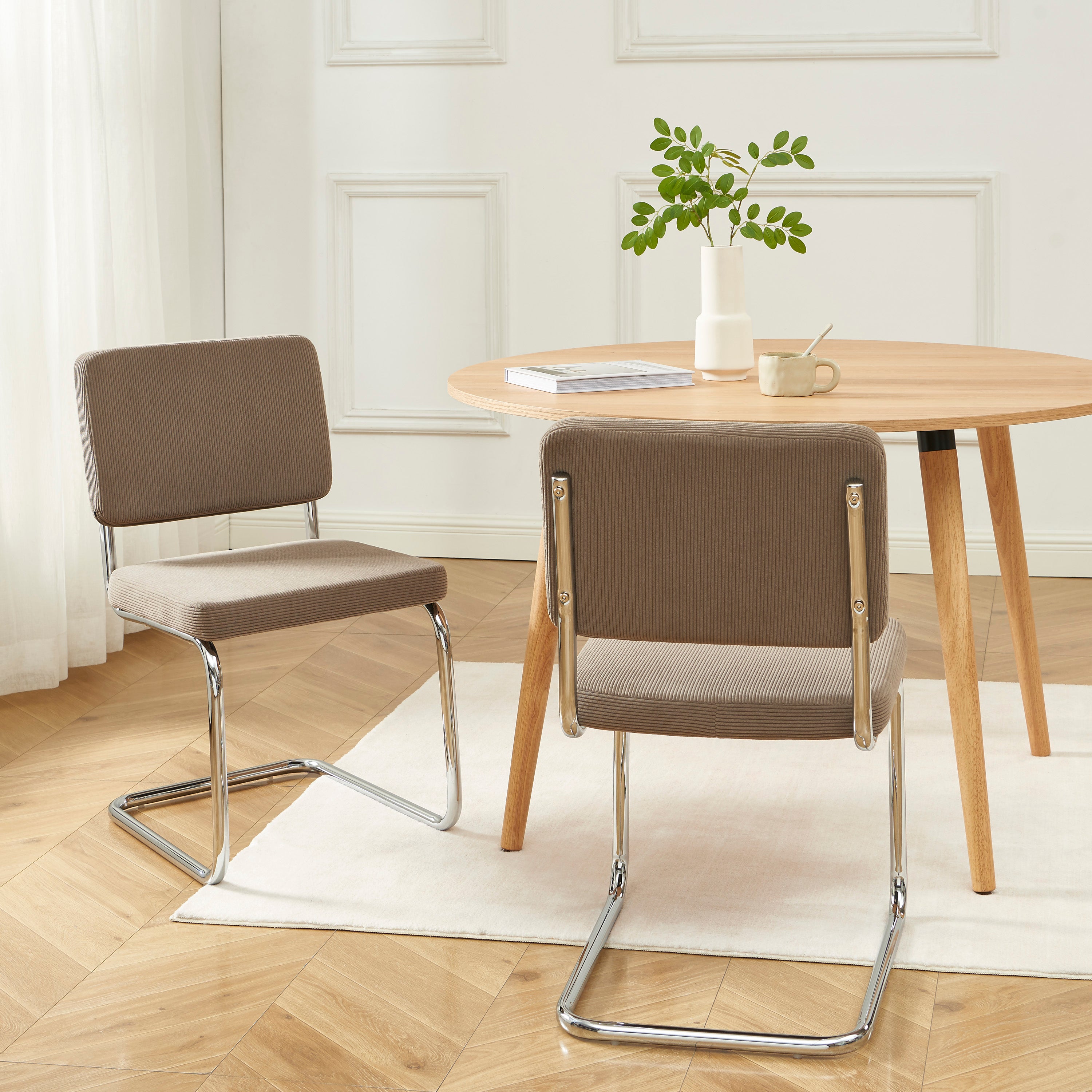 JACK Set of 2 Upholstered Dining Chairs – Greige