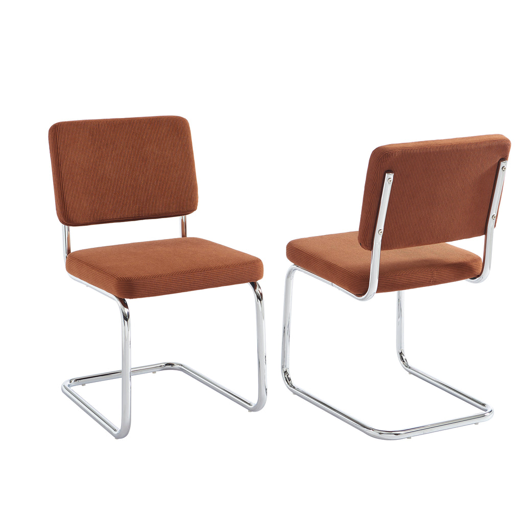 JACK Set of 2 Upholstered Dining Chairs – Terracotta