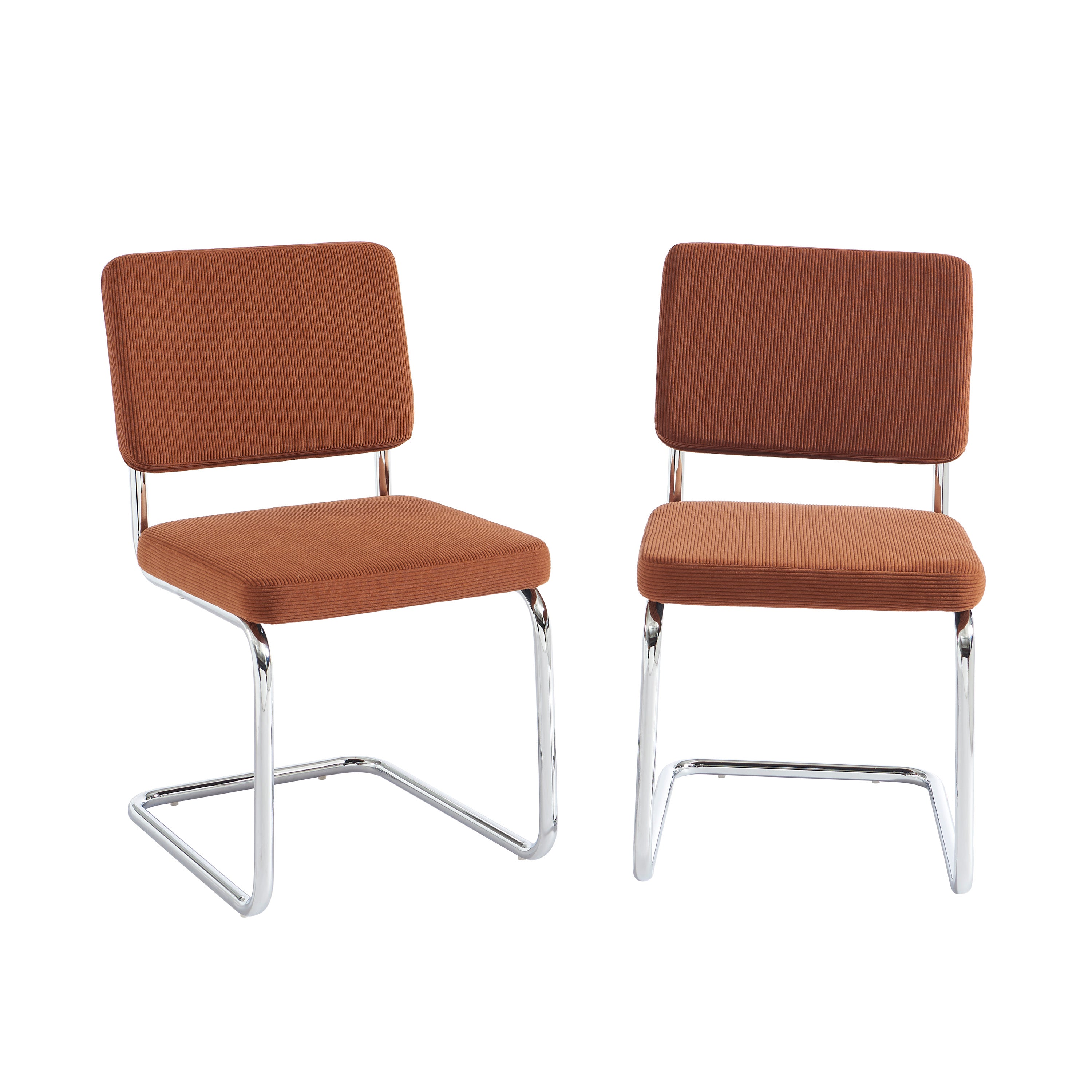 JACK Set of 2 Upholstered Dining Chairs – Terracotta