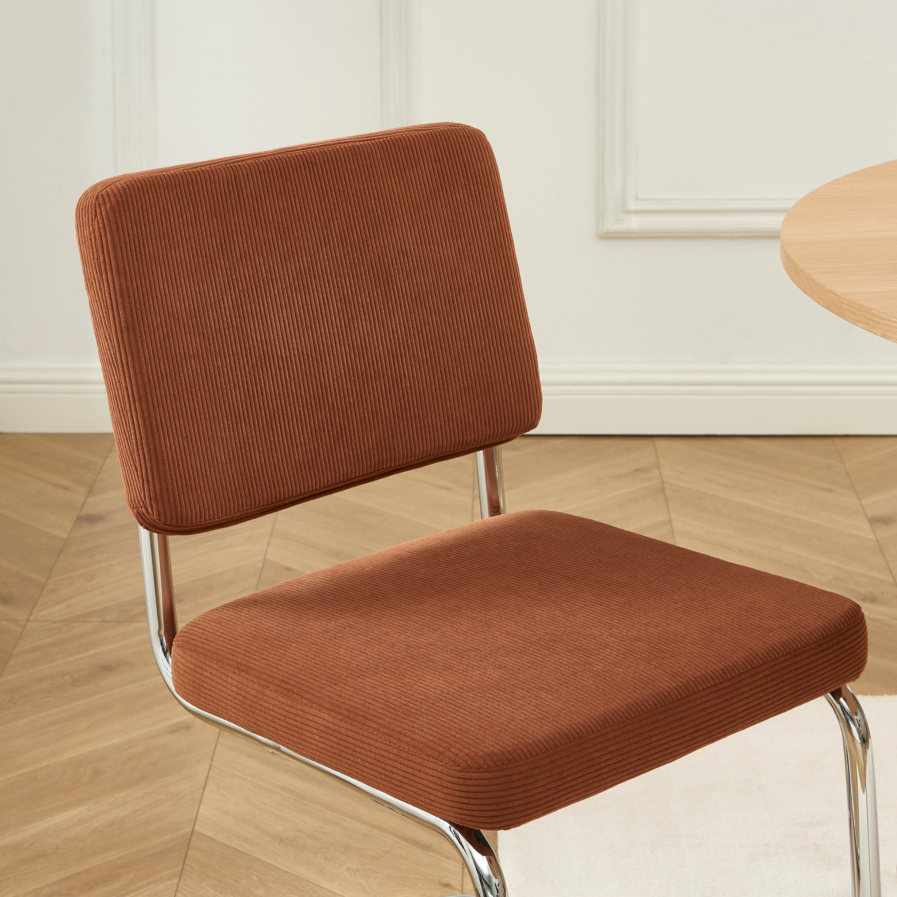 JACK Set of 2 Upholstered Dining Chairs – Terracotta