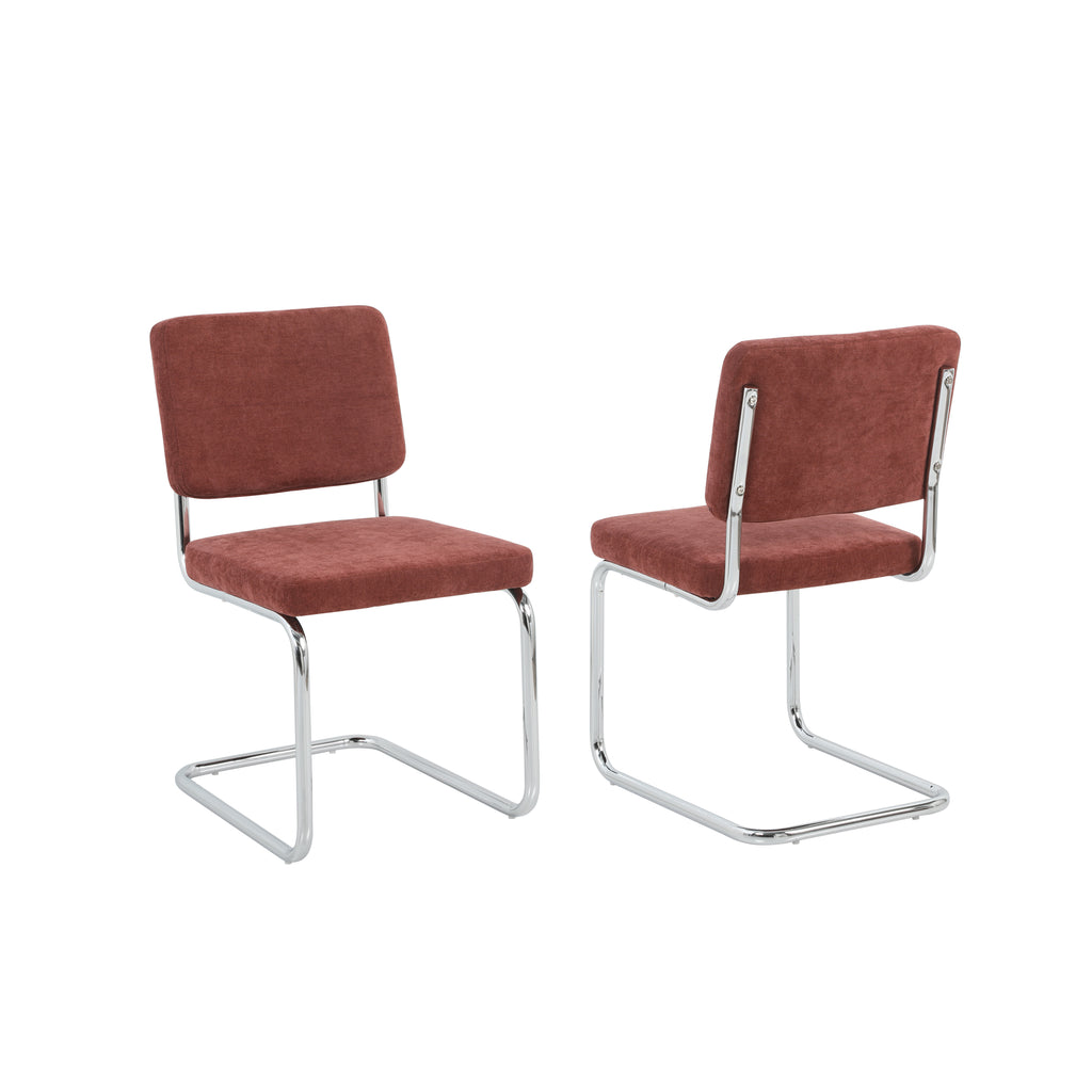 JACK Set of 2 Upholstered Dining Chairs  - Red