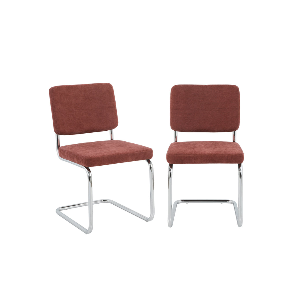 JACK Set of 2 Upholstered Dining Chairs  - Red