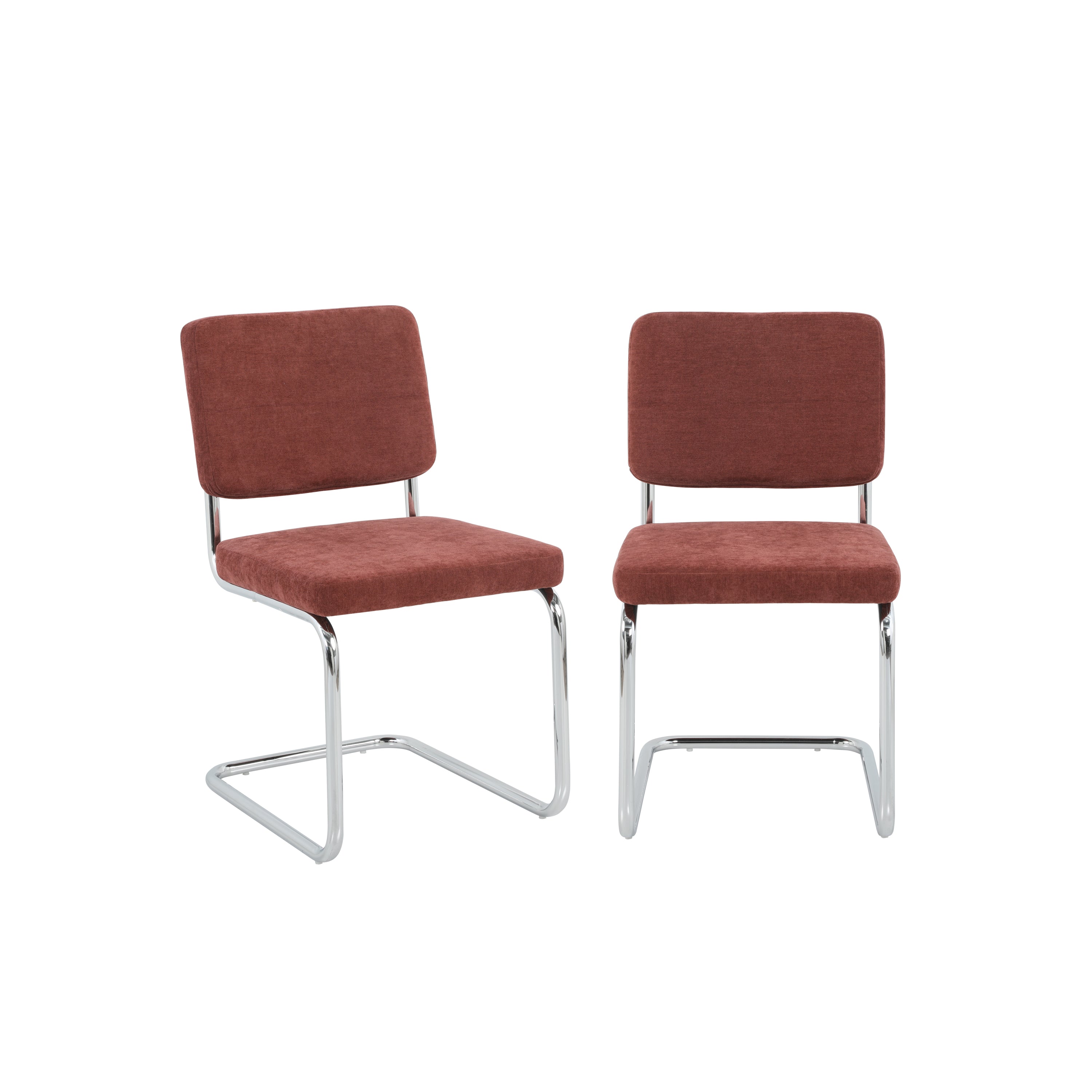 JACK Set of 2 Upholstered Dining Chairs  - Red